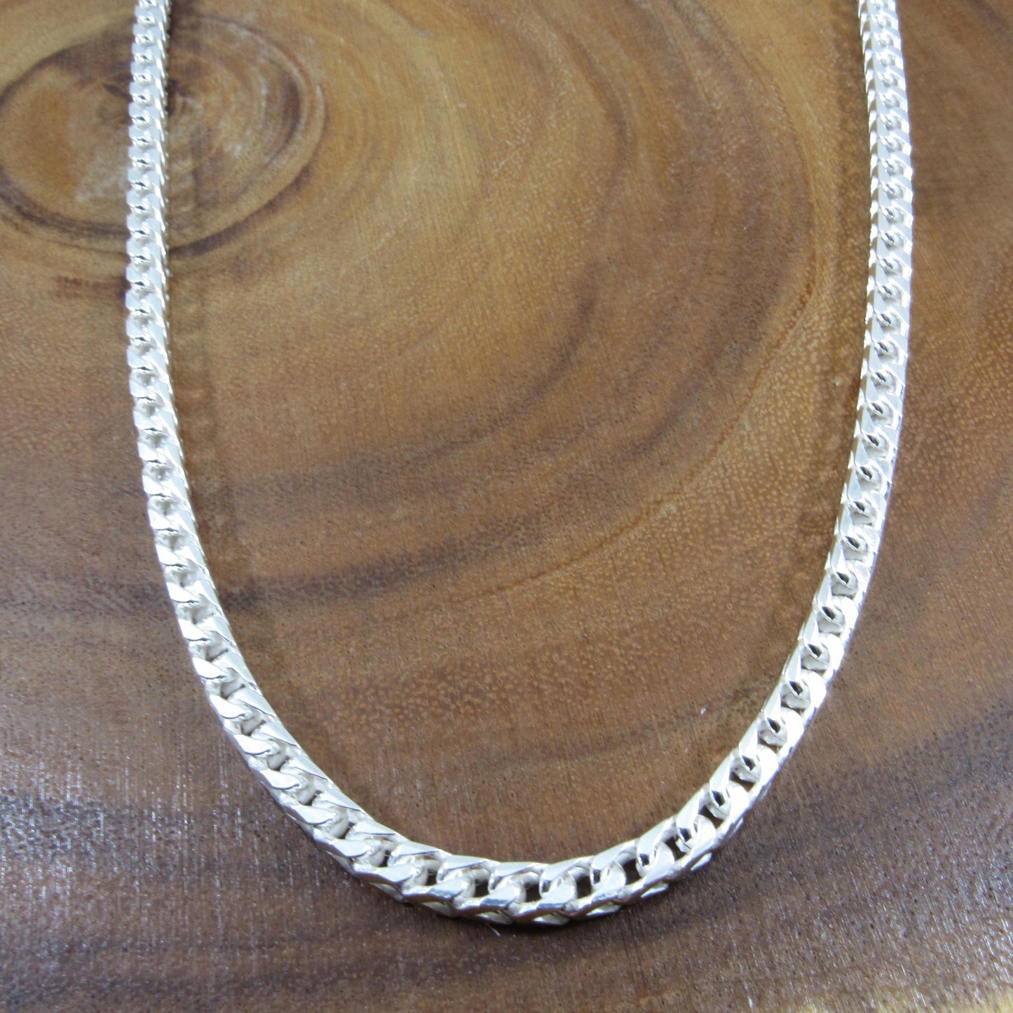 4.6MM Solid 925 Sterling Silver Franco Link Chain, Mens Diamond Cut Hip Hop Chain, Chunky Unisex Italian Necklace or Bracelet, 150 Gauge