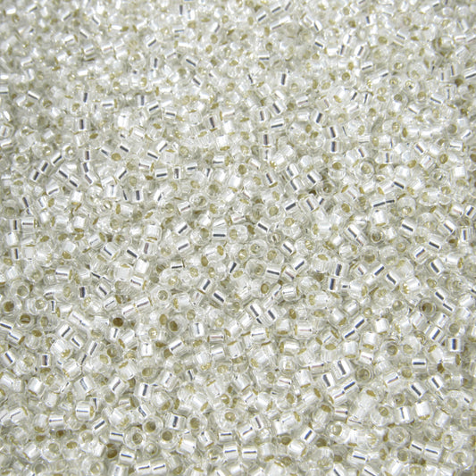DB0041 11/0 Miyuki Silver Lined Crystal Delica Seed Beads, 5 Grams Tube, 25 Grams Bag, DB41, DB-41 Japanese Glass Delicas for Jewelry Making