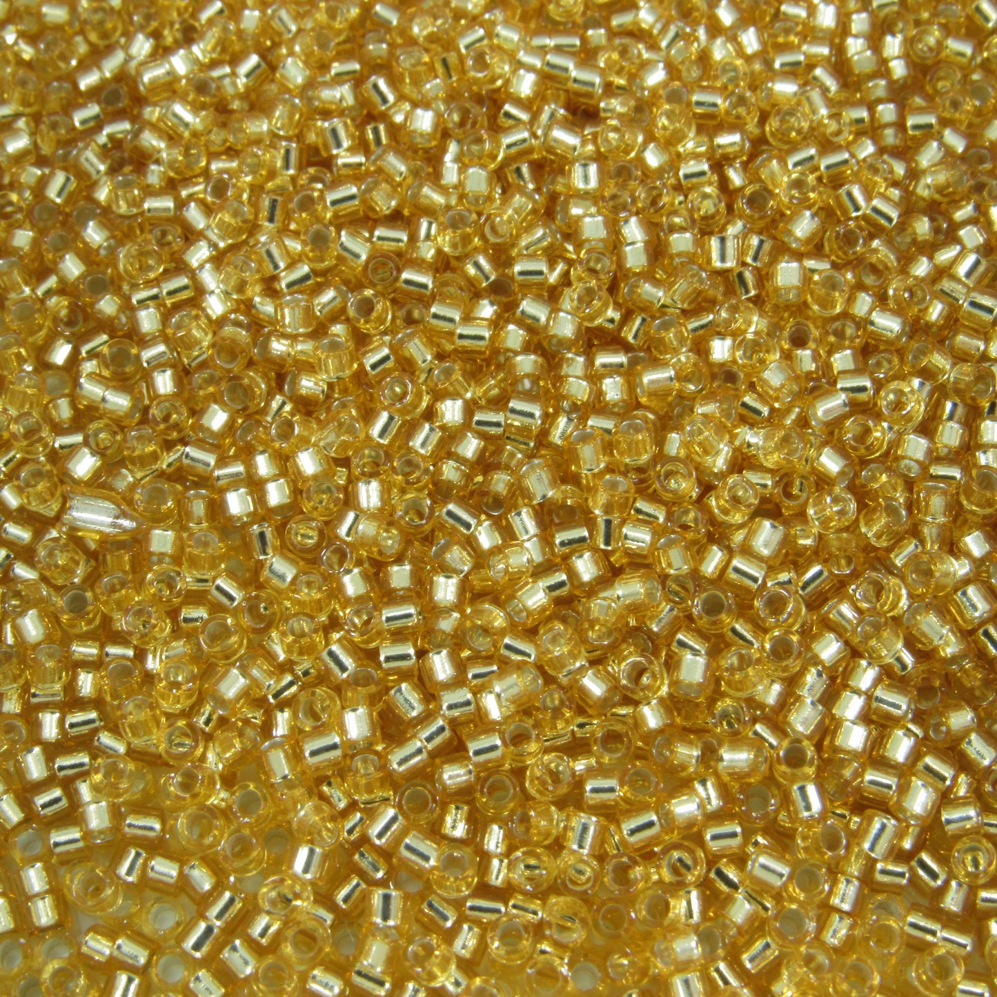 DB0042 11/0 Miyuki Silver Lined Gold Delica Seed Beads, 5 Grams Tube, 25 Grams Bag, DB42, DB-42 Japanese Glass Delicas for Jewelry Making