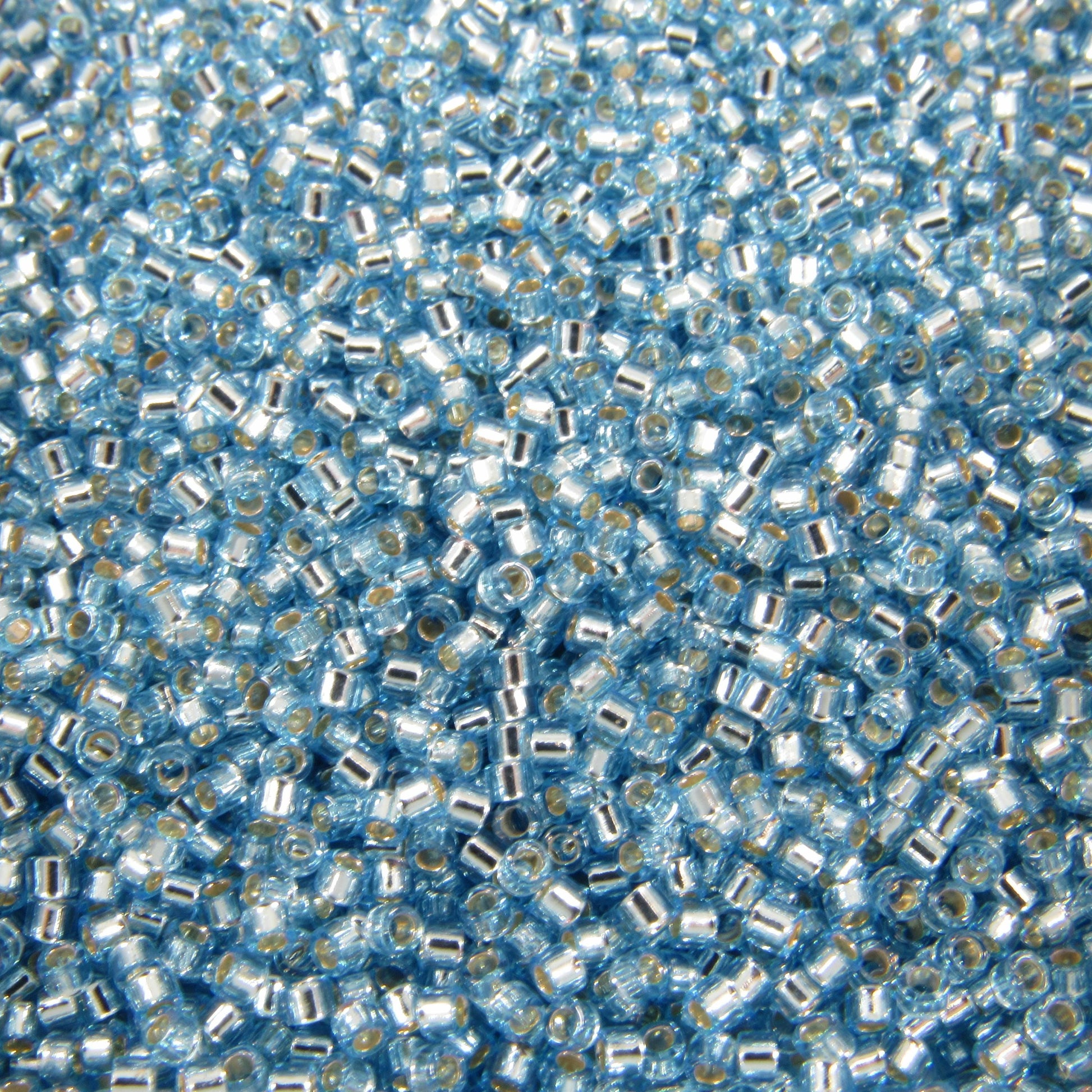 DB0044 11/0 Miyuki Silver Lined Aqua Delica Seed Beads, 5 Grams Tube, 25 Grams Bag, DB44, DB-44 Japanese Glass Delicas for Jewelry Making