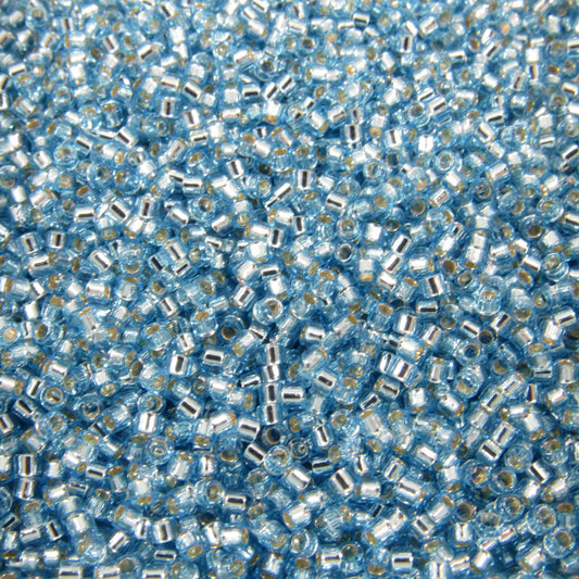 DB0044 11/0 Miyuki Silver Lined Aqua Delica Seed Beads, 5 Grams Tube, 25 Grams Bag, DB44, DB-44 Japanese Glass Delicas for Jewelry Making