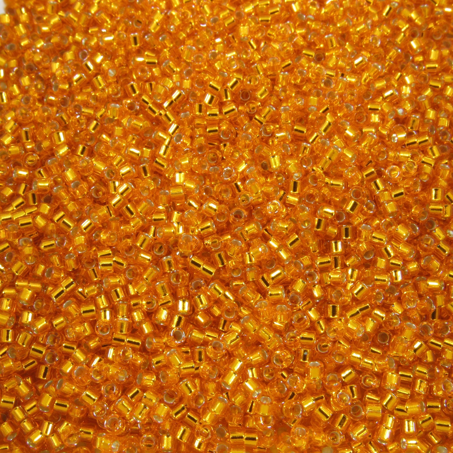 DB0045 11/0 Miyuki Silver Lined Orange Delica Seed Beads, 5 Grams Tube, 25 Grams Bag, DB45, DB-45 Japanese Glass Delicas for Jewelry