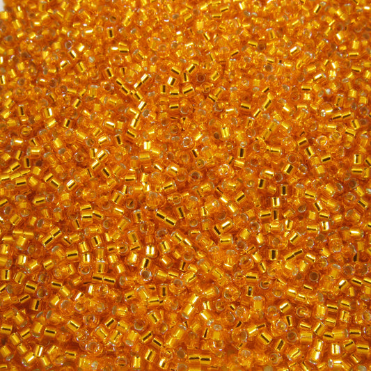 DB0045 11/0 Miyuki Silver Lined Orange Delica Seed Beads, 5 Grams Tube, 25 Grams Bag, DB45, DB-45 Japanese Glass Delicas for Jewelry