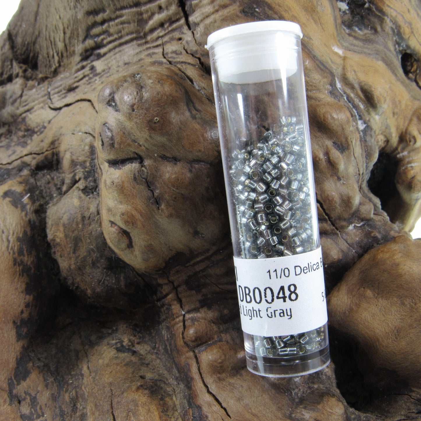 DB0048 11/0 Miyuki Silver Lined Light Gray Delica Seed Beads, 5 Grams Tube, 25 Grams Bag, DB48, DB-48 Japanese Glass Delicas for Jewelry