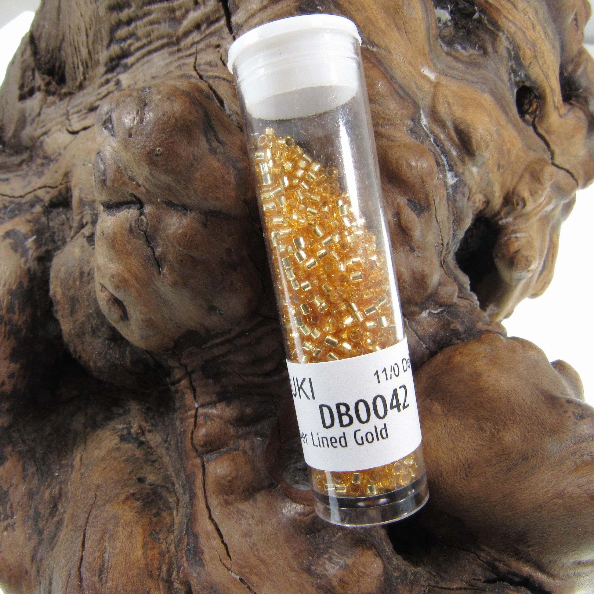 DB0042 11/0 Miyuki Silver Lined Gold Delica Seed Beads, 5 Grams Tube, 25 Grams Bag, DB42, DB-42 Japanese Glass Delicas for Jewelry Making