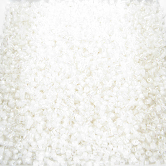 DB0052 11/0 Miyuki Pale Peach Lined Crystal AB Delica Seed Beads, 5 Grams Tube, 25 Grams Bag, DB52, DB-52 Japanese Glass Delicas for Jewelry