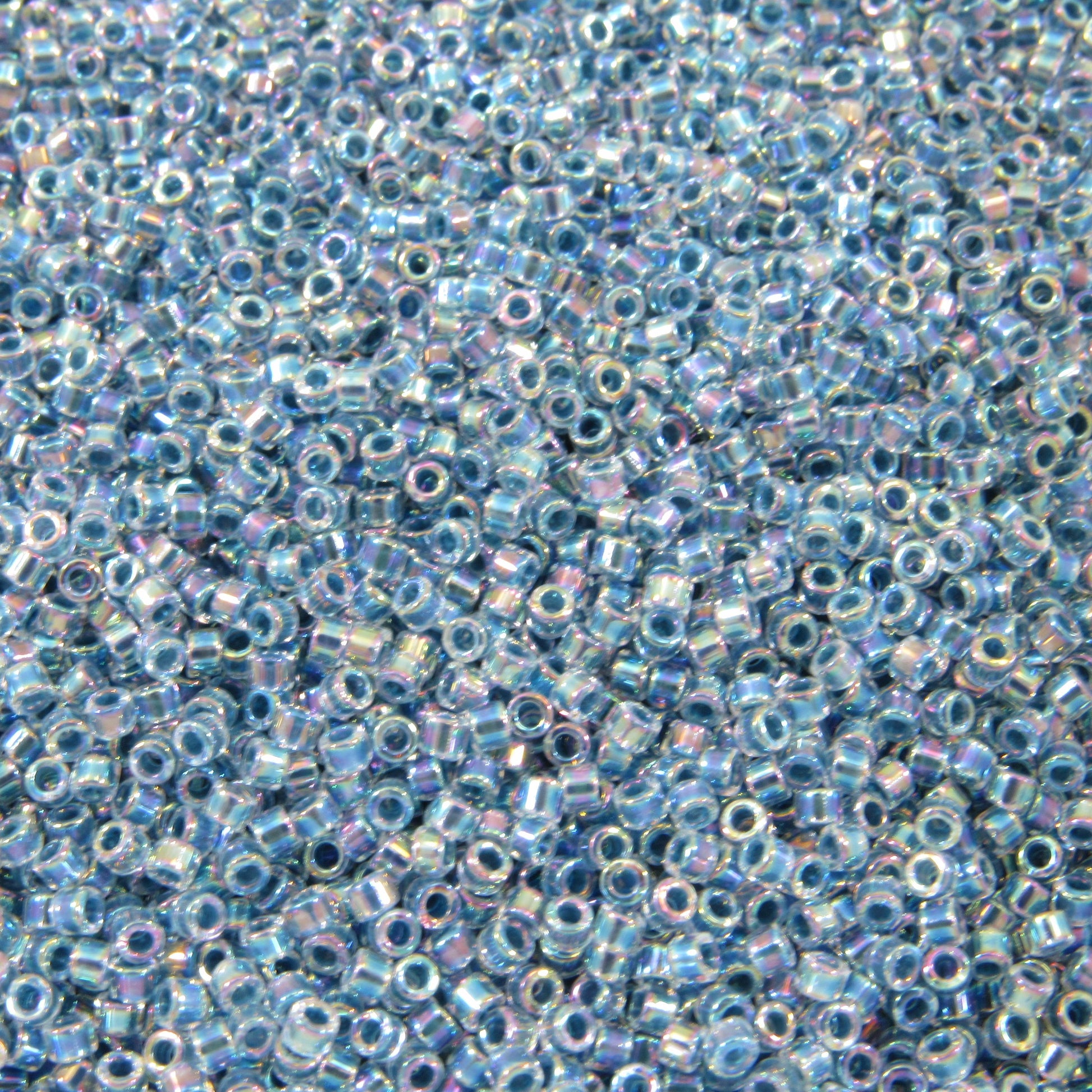 DB0058 11/0 Miyuki Marine Blue Lined Crystal AB Delica Seed Beads, 5 Grams Tube, 25 Grams Bag DB58, DB-58 Japanese Glass Delicas for Jewelry