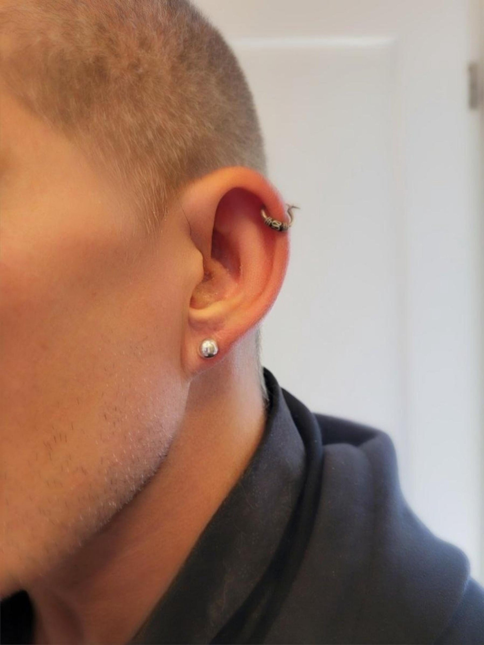 Solid 925 Sterling Silver Ball Stud Earrings – Simple Round Studs in Small, Medium & Large Sizes – Minimalist Earring Balls for Men / Women