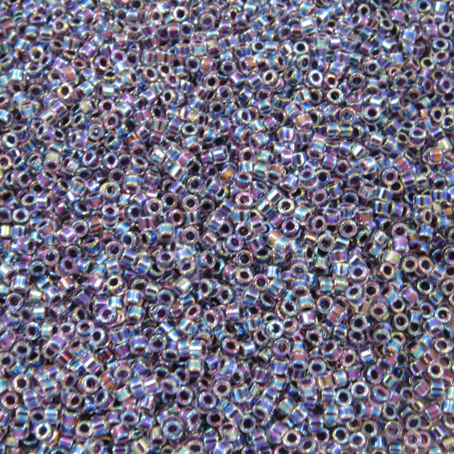 DB0059 11/0 Miyuki Amethyst Lined Crystal AB Delica Seed Beads, 5 Grams Tube, 25 Grams Bag DB59, DB-59 Japanese Glass Delicas for Jewelry