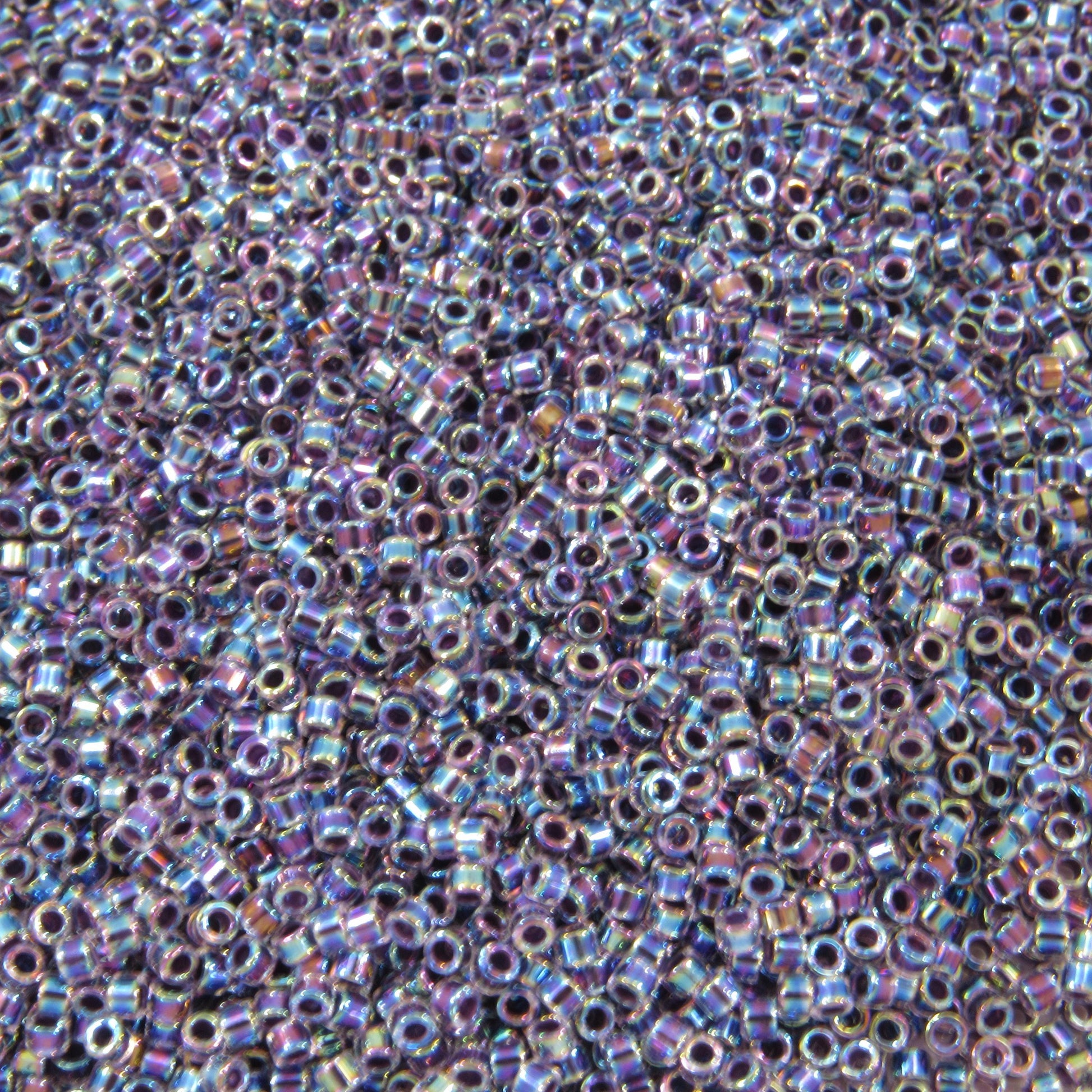 DB0059 11/0 Miyuki Amethyst Lined Crystal AB Delica Seed Beads, 5 Grams Tube, 25 Grams Bag DB59, DB-59 Japanese Glass Delicas for Jewelry