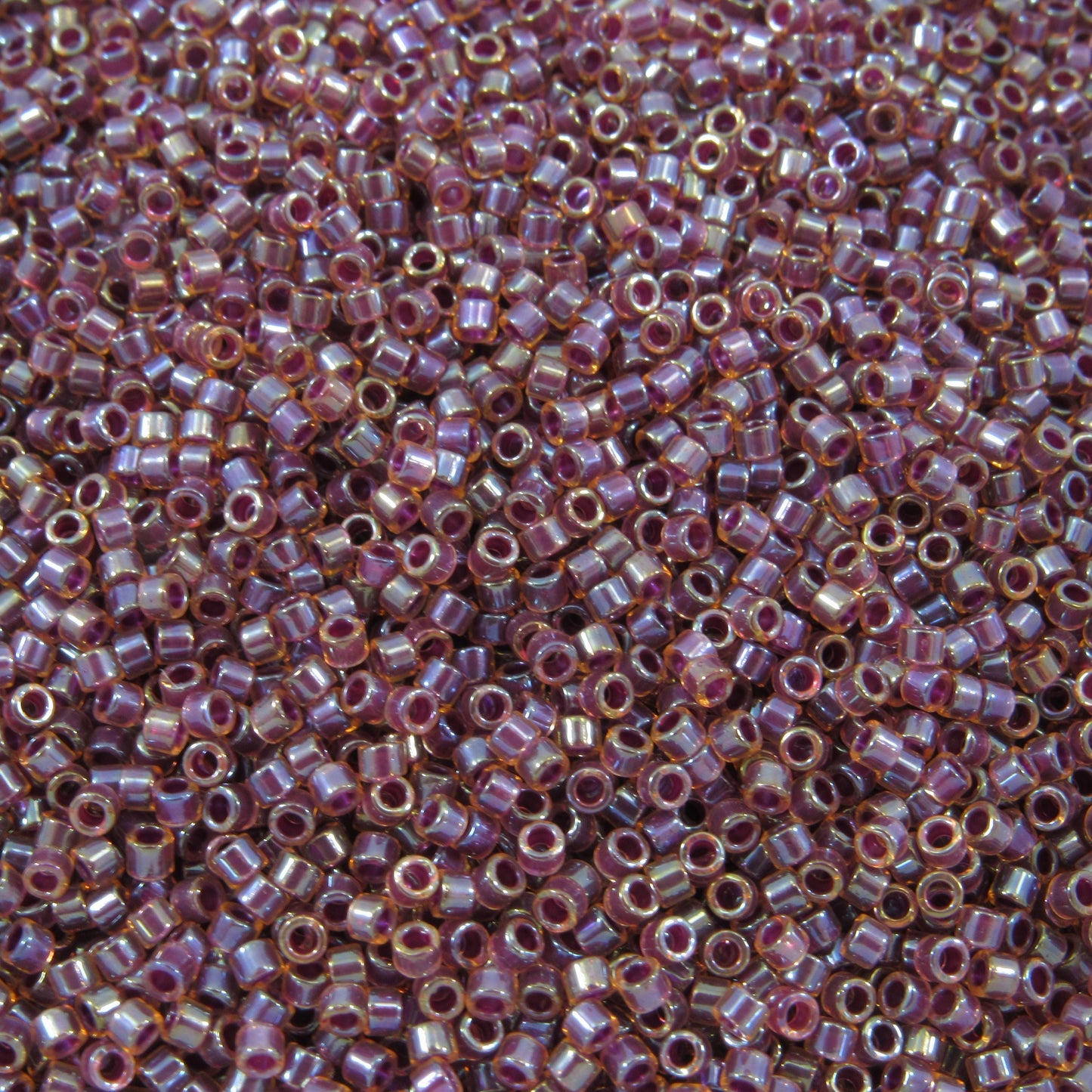 DB0061 11/0 Miyuki Purple Lined Light Topaz Luster Delica Seed Beads, 5 Grams Tube, 25 Grams Bag DB61, DB-61 Japanese Glass Delicas