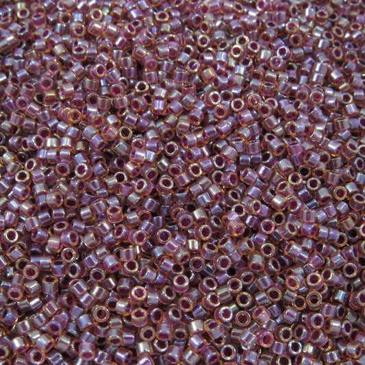 DB0061 11/0 Miyuki Purple Lined Light Topaz Luster Delica Seed Beads, 5 Grams Tube, 25 Grams Bag DB61, DB-61 Japanese Glass Delicas