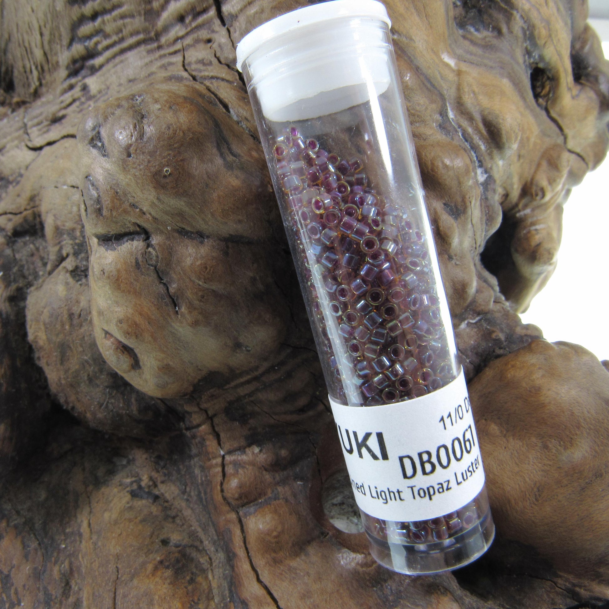 DB0061 11/0 Miyuki Purple Lined Light Topaz Luster Delica Seed Beads, 5 Grams Tube, 25 Grams Bag DB61, DB-61 Japanese Glass Delicas