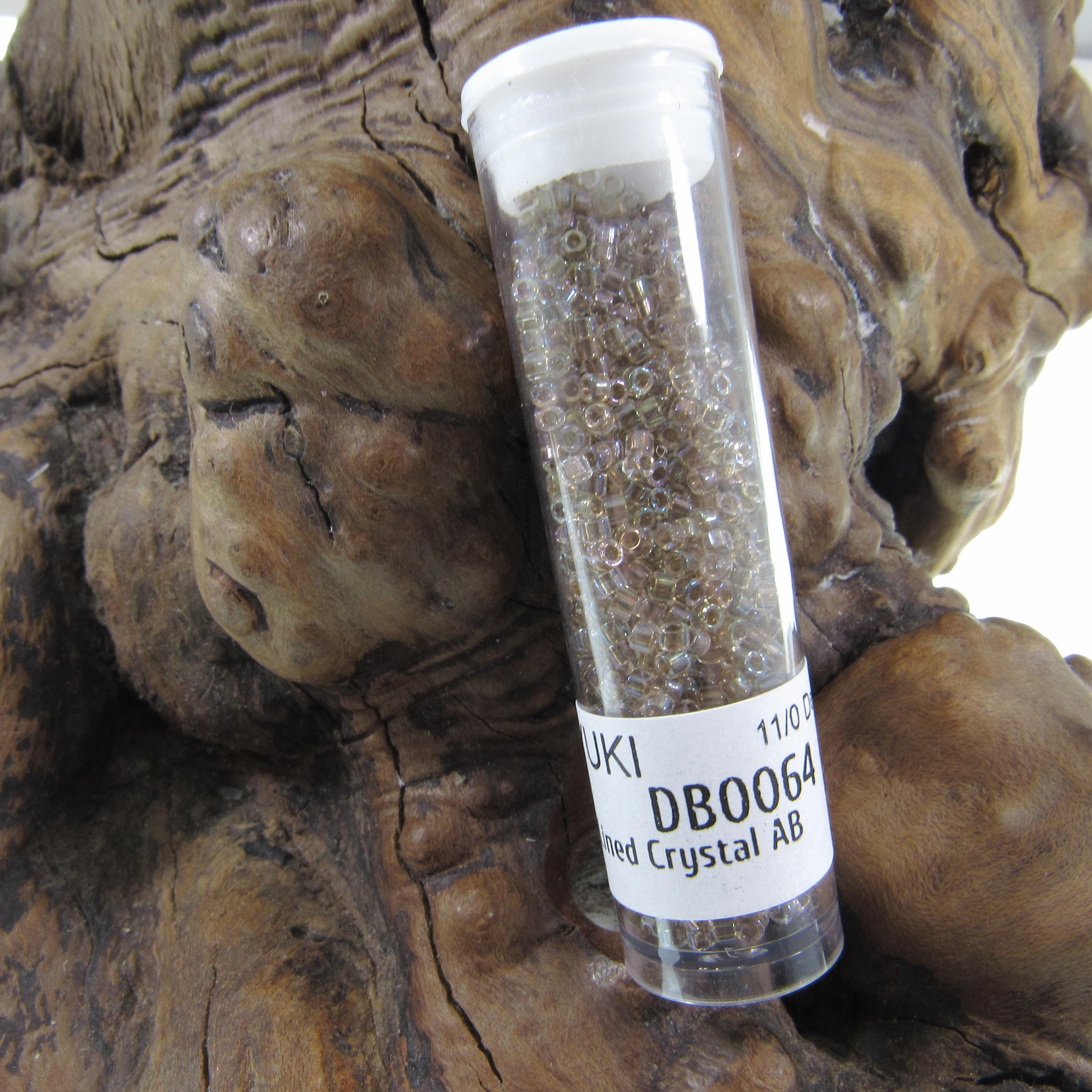 DB0064 11/0 Miyuki Taupe Lined Crystal AB Delica Seed Beads, 5 Grams Tube, 25 Grams Bag DB64, DB-64 Japanese Glass Delicas for Jewelry