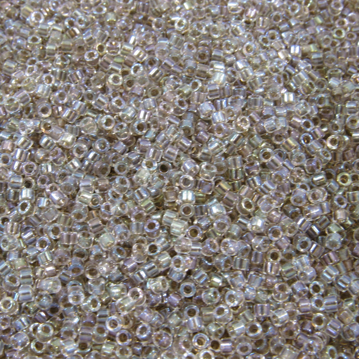 DB0064 11/0 Miyuki Taupe Lined Crystal AB Delica Seed Beads, 5 Grams Tube, 25 Grams Bag DB64, DB-64 Japanese Glass Delicas for Jewelry