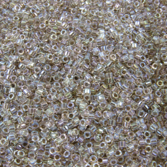 DB0064 11/0 Miyuki Taupe Lined Crystal AB Delica Seed Beads, 5 Grams Tube, 25 Grams Bag DB64, DB-64 Japanese Glass Delicas for Jewelry