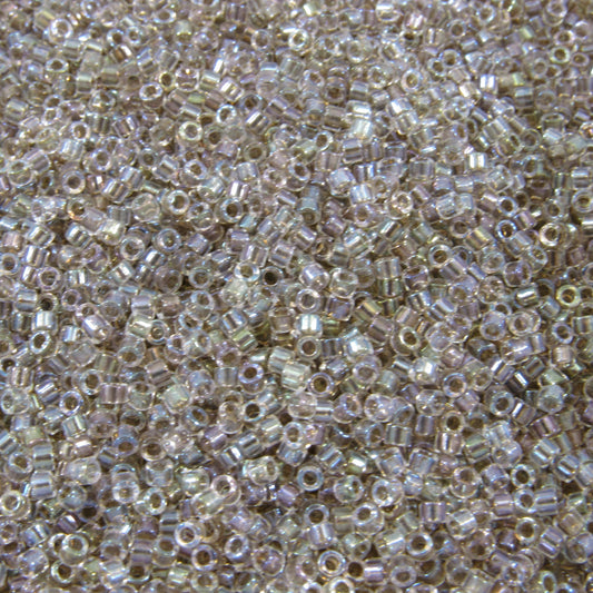 DB0064 11/0 Miyuki Taupe Lined Crystal AB Delica Seed Beads, 5 Grams Tube, 25 Grams Bag DB64, DB-64 Japanese Glass Delicas for Jewelry