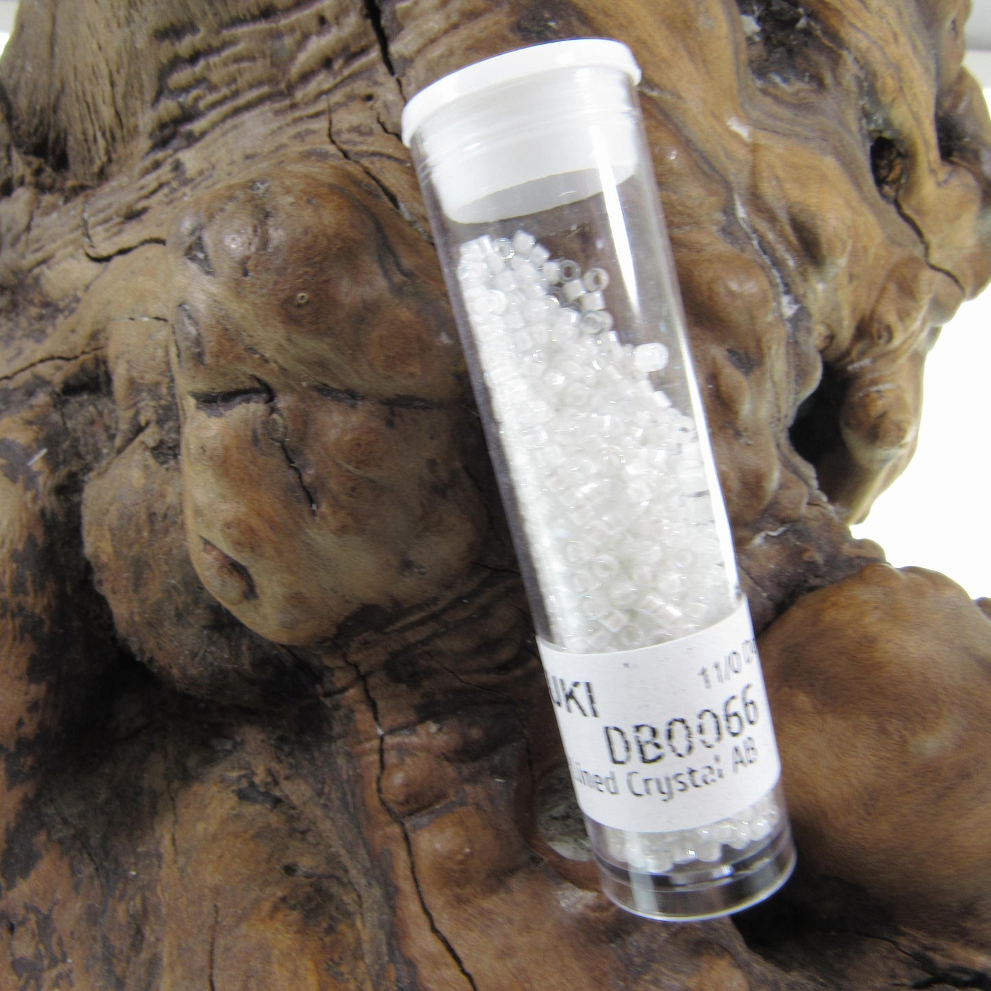 DB0066 11/0 Miyuki White Lined Crystal AB Delica Seed Beads, 5 Grams Tube, 25 Grams Bag DB66, DB-66 Japanese Glass Delicas for Jewelry