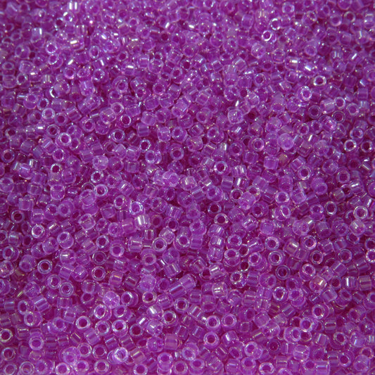 DB0074 11/0 Miyuki Fuchsia Lined Crystal AB Delica Seed Beads, 5 Grams Tube, 25 Grams Bag DB74, DB-74 Japanese Glass Delicas for Jewelry