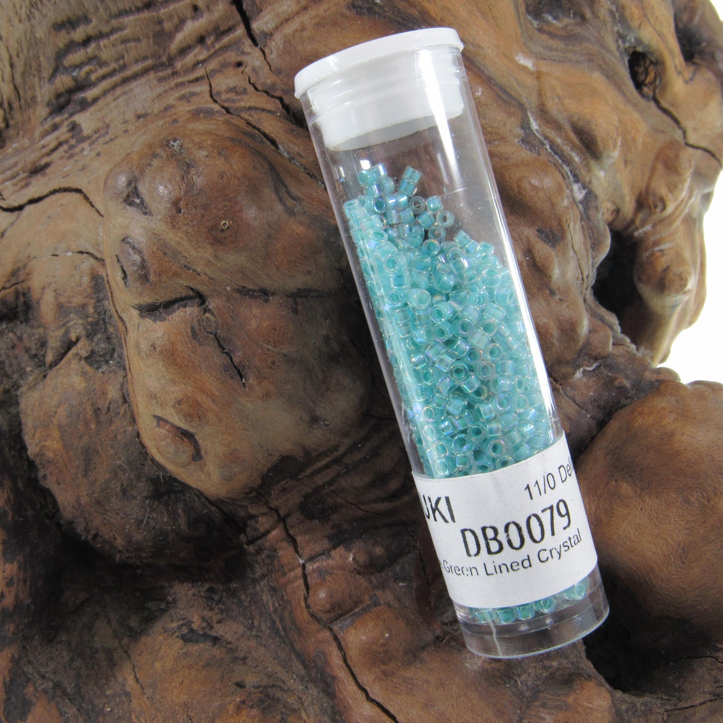 DB0079 11/0 Miyuki Turquoise Green Lined Crystal AB Delica Seed Beads, 5 Grams Tube, 25 Grams Bag DB79, DB-79 Japanese Glass Delicas
