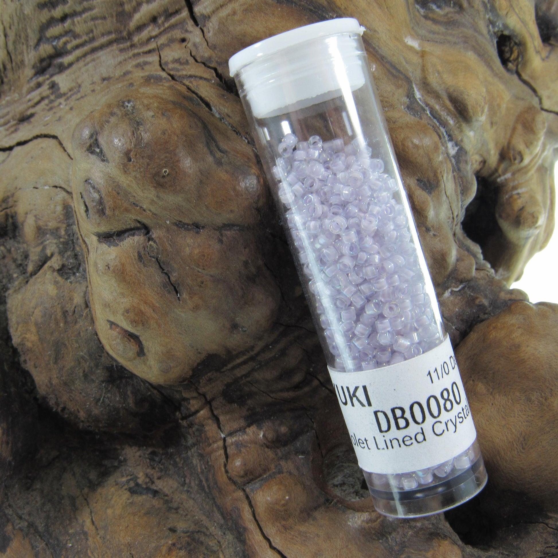 DB0080 11/0 Miyuki Pale Violet Lined Crystal Luster AB Delica Seed Beads, 5 Grams Tube, 25 Grams Bag DB80, DB-80 Japanese Glass Delicas