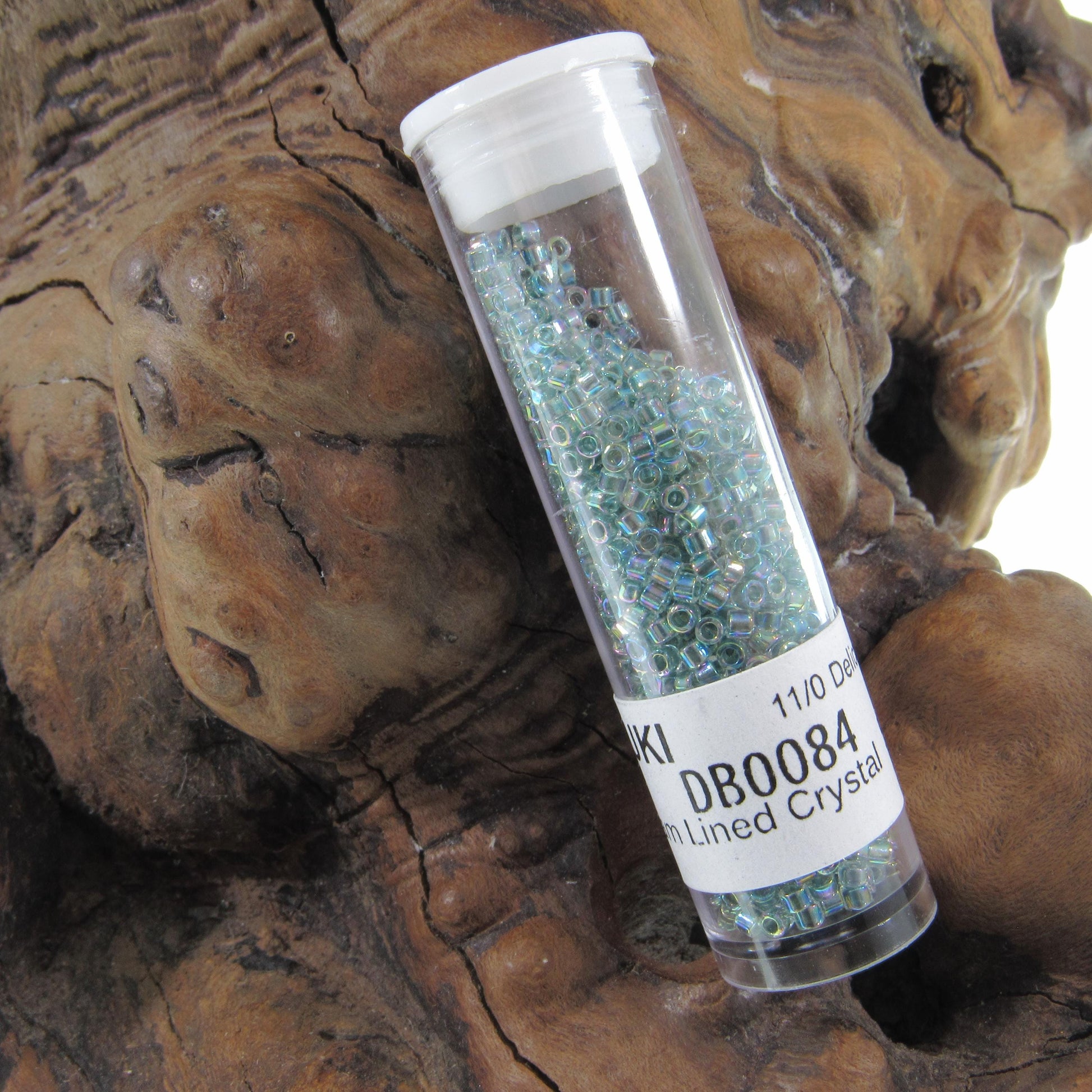 DB0084 11/0 Miyuki Sea Foam Lined Crystal AB Delica Seed Beads, 5 Grams Tube, 25 Grams Bag DB84, DB-84 Japanese Glass Delicas for Jewelry