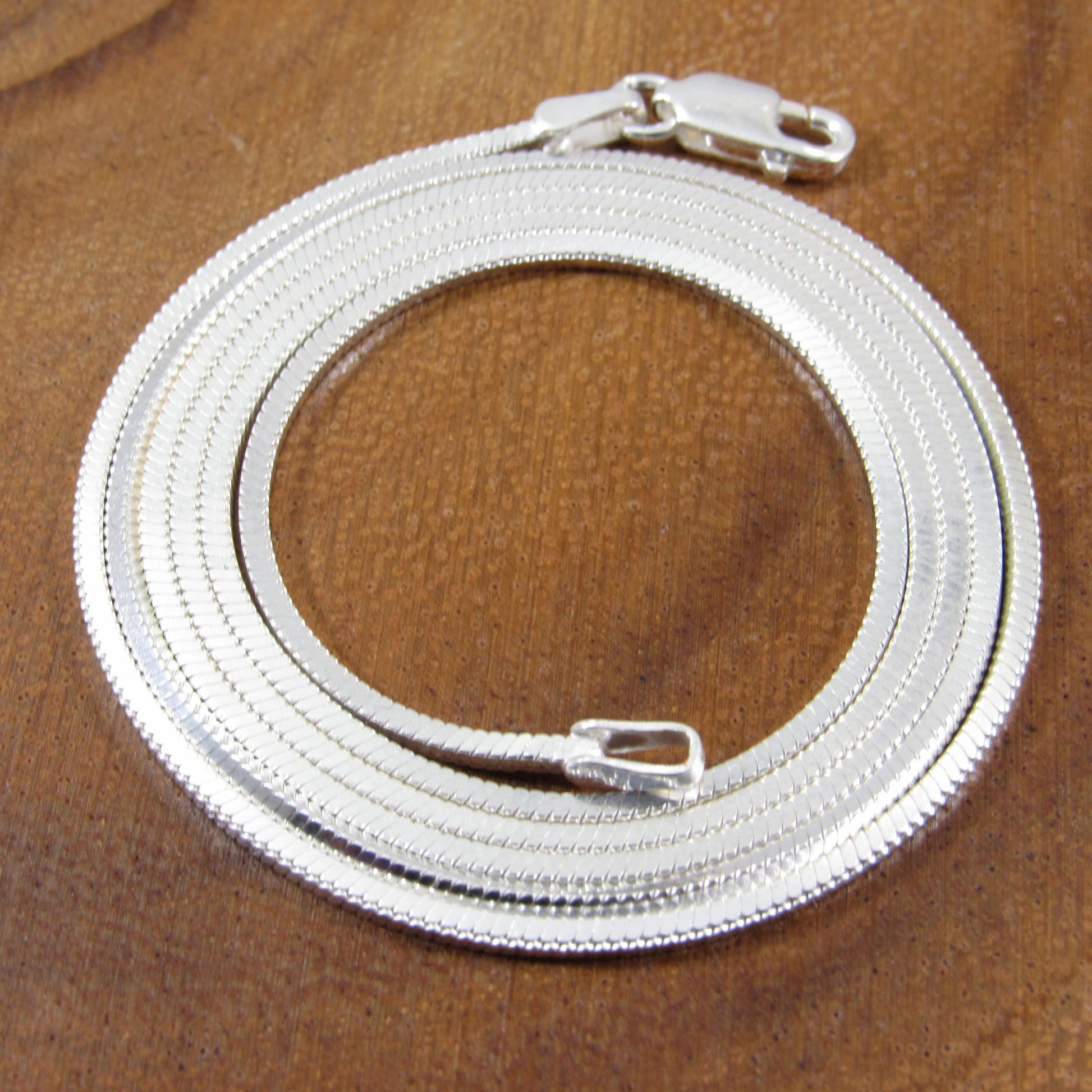 Solid 925 Sterling Silver Square Snake Chain, Feminine Minimalist Necklace for Women, Sleek & Modern Flexible Italian Jewelry for Pendants