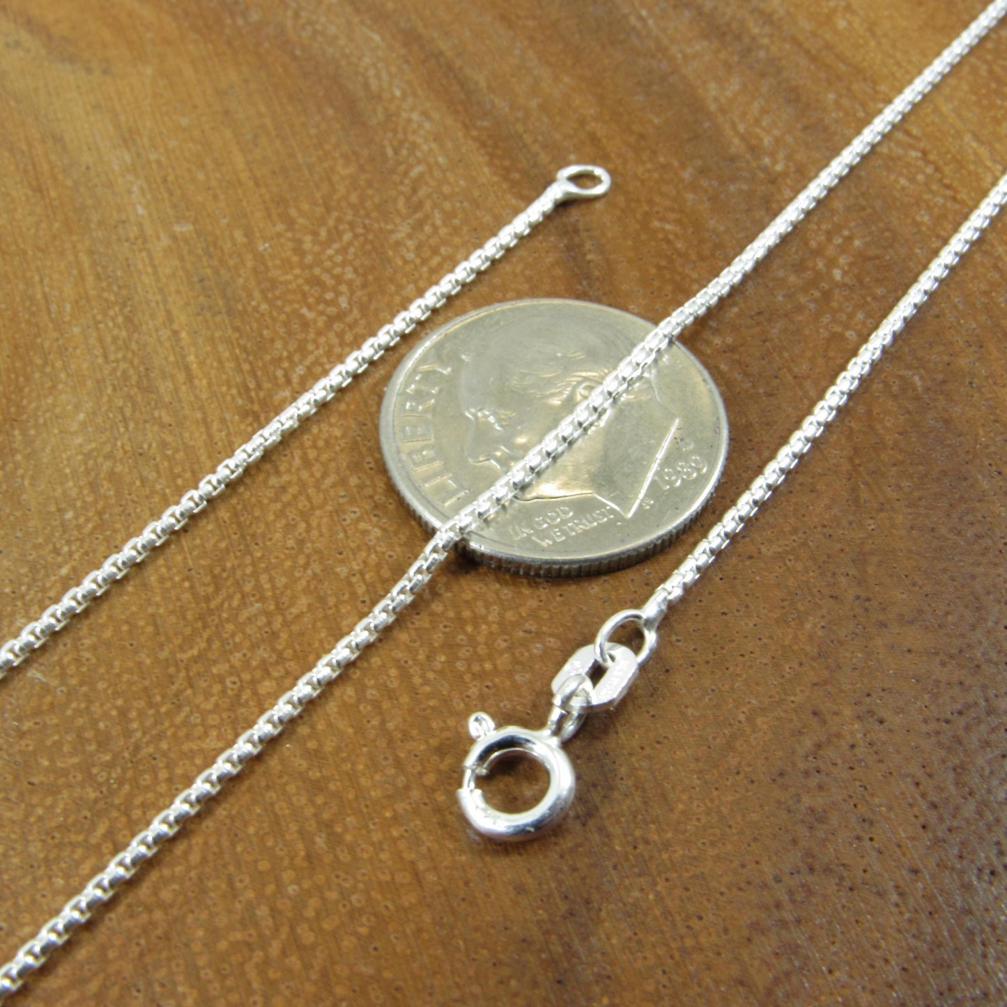 Solid 925 Sterling Silver Italian Round Box Chain Necklace, Rounded Box Link Pendant Chain for Men and Women, Urban Jewelry, Made in Italy