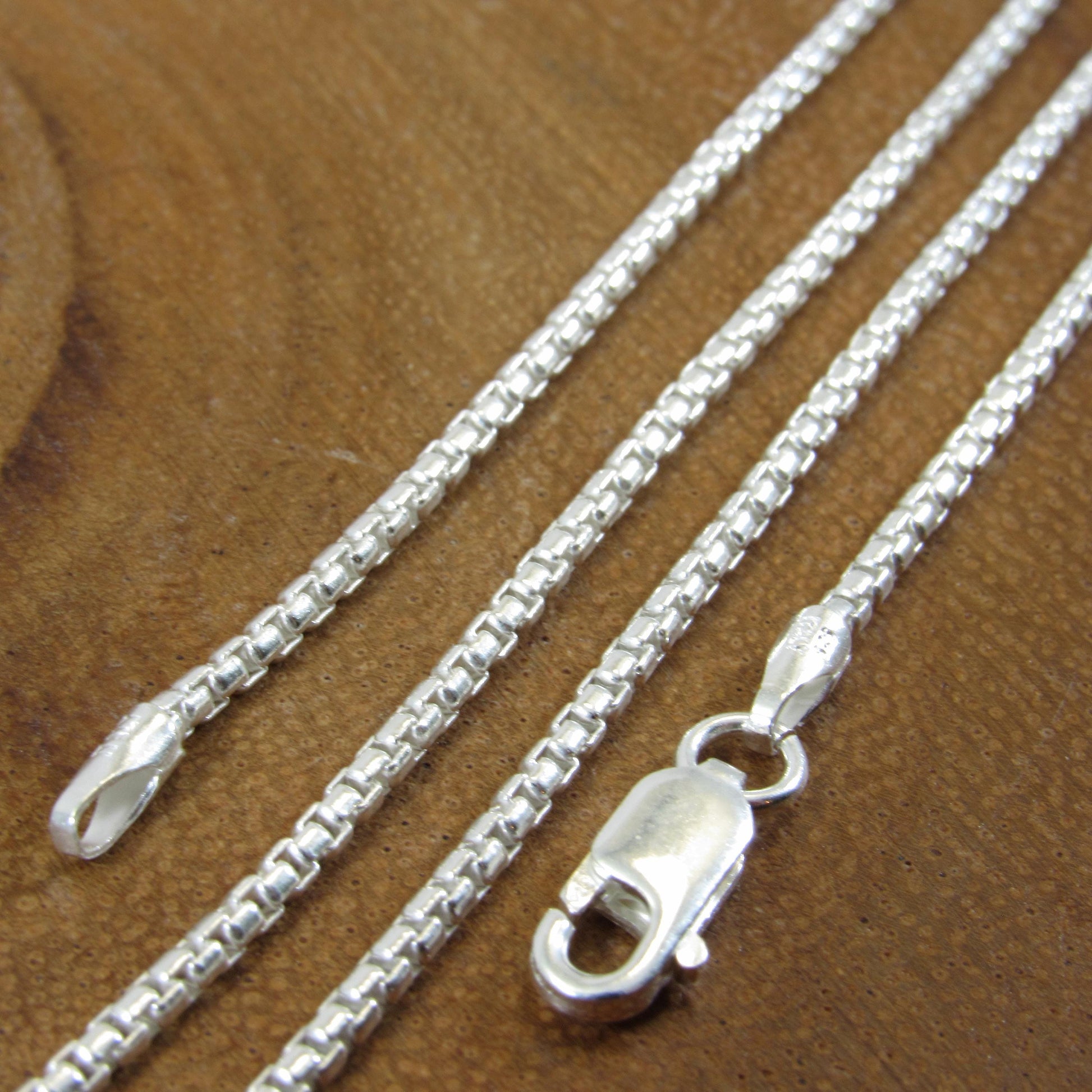 1.5MM Solid 925 Sterling Silver Round Box Chain, Rounded Box Link Necklace, Unisex Italian Jewelry, 16 18 20 22 24 Inches For Everyday Wear