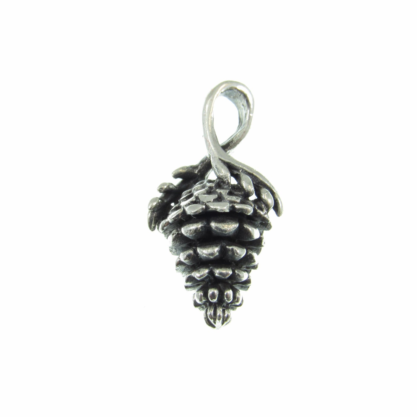Solid 925 Sterling Silver Pinecone Pendant - Nature Jewelry, Forest Necklace Charm, Woodland Gift for Hikers & Outdoor Lovers