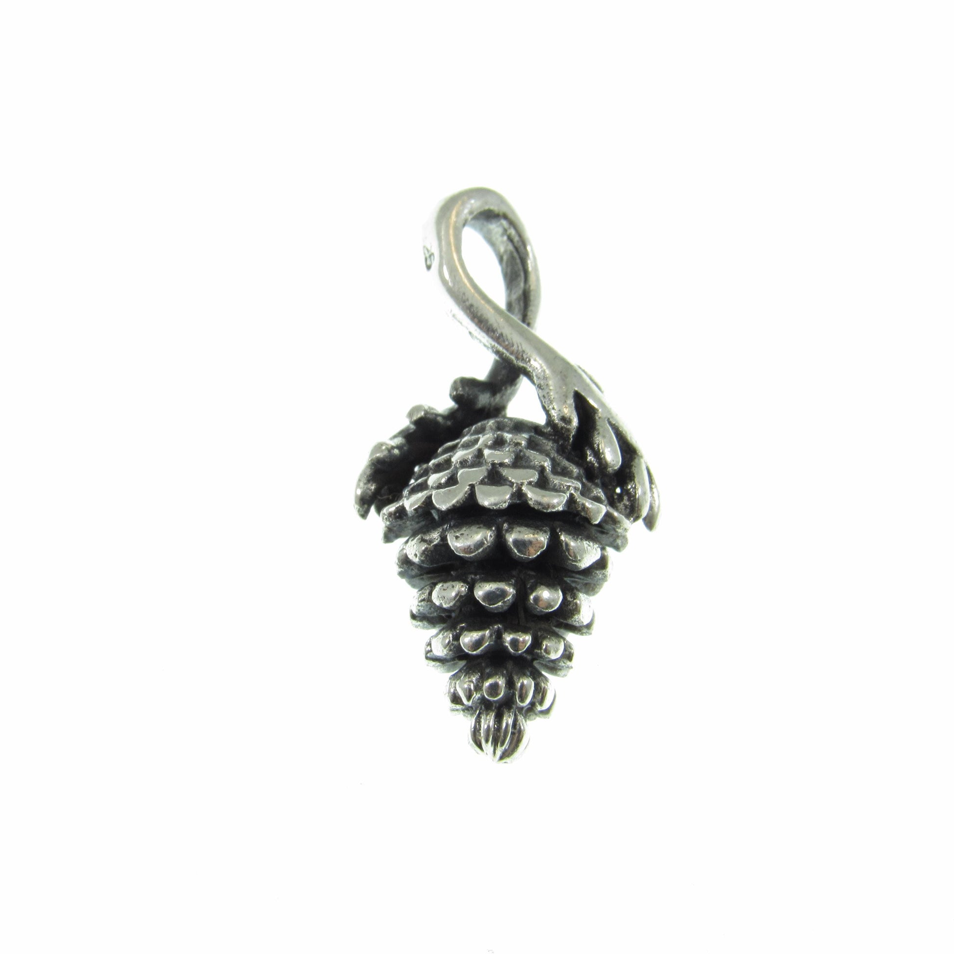 Solid 925 Sterling Silver Pinecone Pendant - Nature Jewelry, Forest Necklace Charm, Woodland Gift for Hikers & Outdoor Lovers