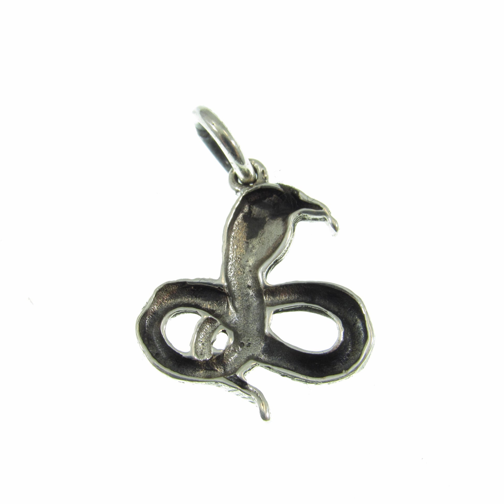 Solid 925 Sterling Silver Cobra Snake Pendant, Snake Charming Dancing Cobra, Gothic Reptile Jewelry, Serpent Necklace Charm