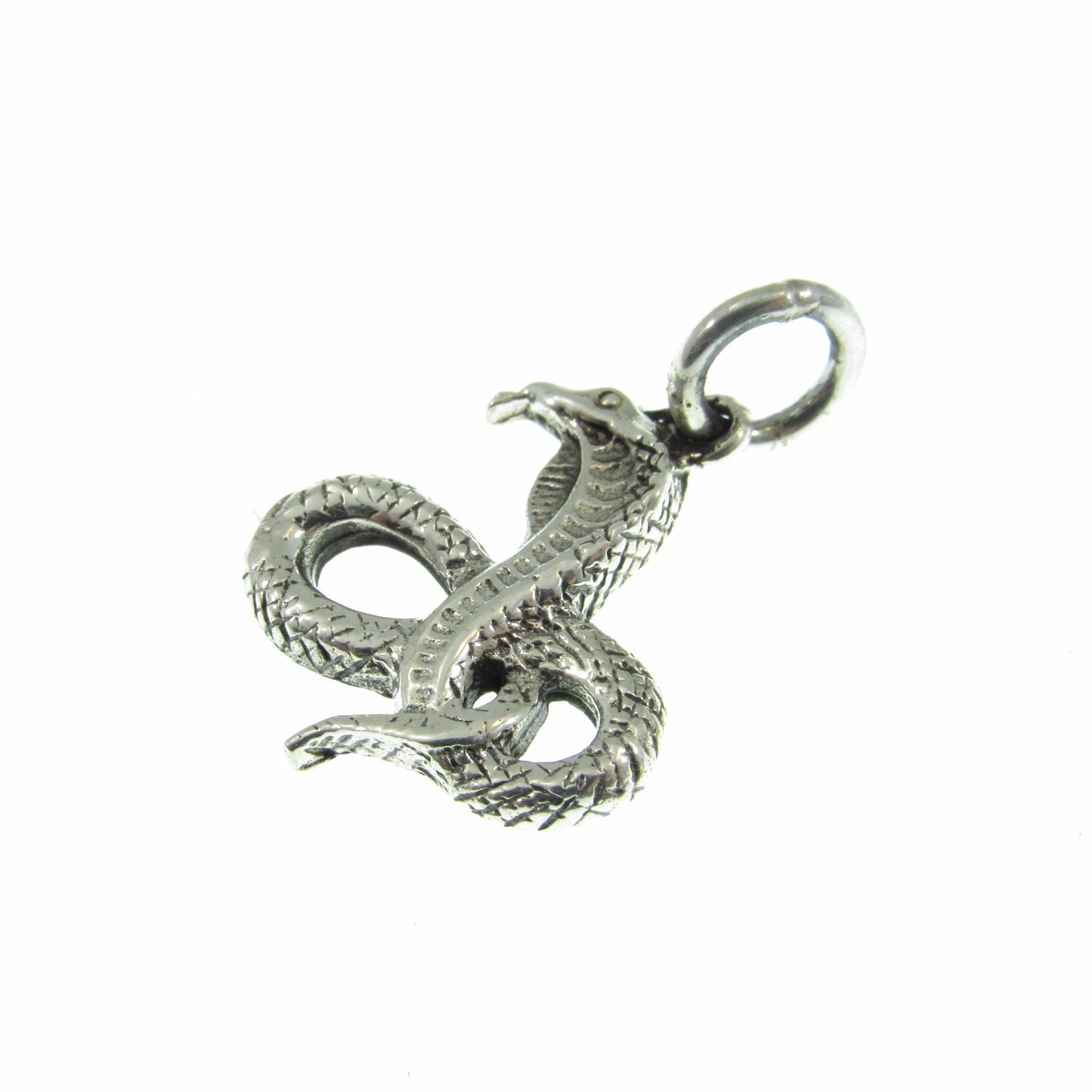 Solid 925 Sterling Silver Cobra Snake Pendant, Snake Charming Dancing Cobra, Gothic Reptile Jewelry, Serpent Necklace Charm