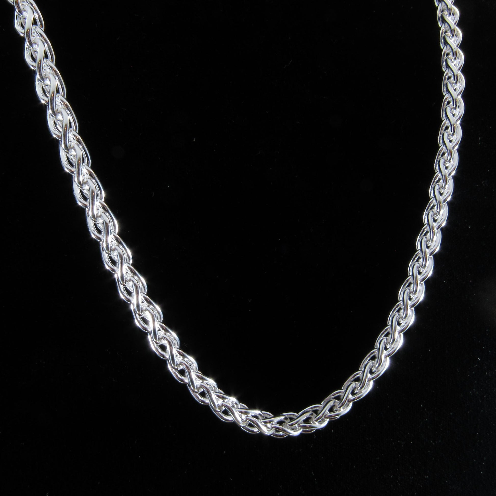 6MM Solid 925 Sterling Silver Wheat Chain for Men, Italian Spiga Necklace, Men's Bracelet or Necklace Chain, Made in Italy, Wheat 150 Gauge