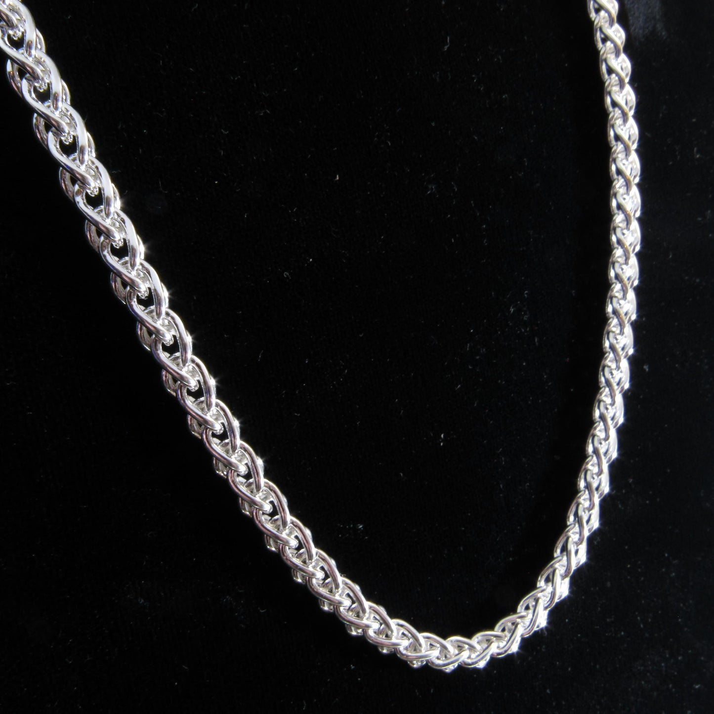 5.5MM Solid 925 Sterling Silver Wheat Chain for Men, Italian Spiga Necklace, Men's Necklace Chain, Made in Italy Wheat 120 Gauge