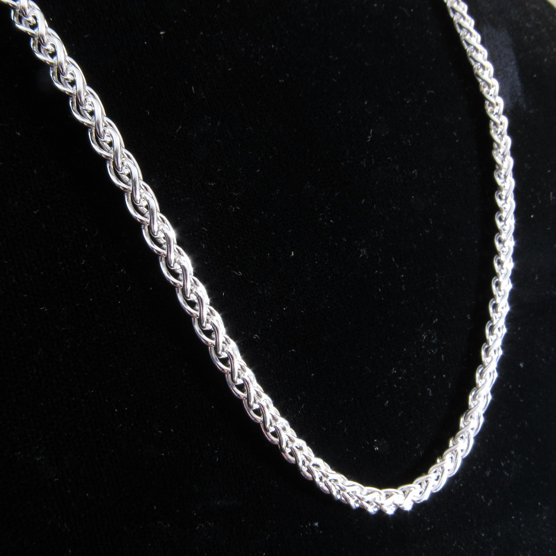 4.5MM Solid 925 Sterling Silver Wheat Chain for Men, Italian Spiga Necklace, Men's Necklace Chain, Made in Italy Wheat 100 Gauge