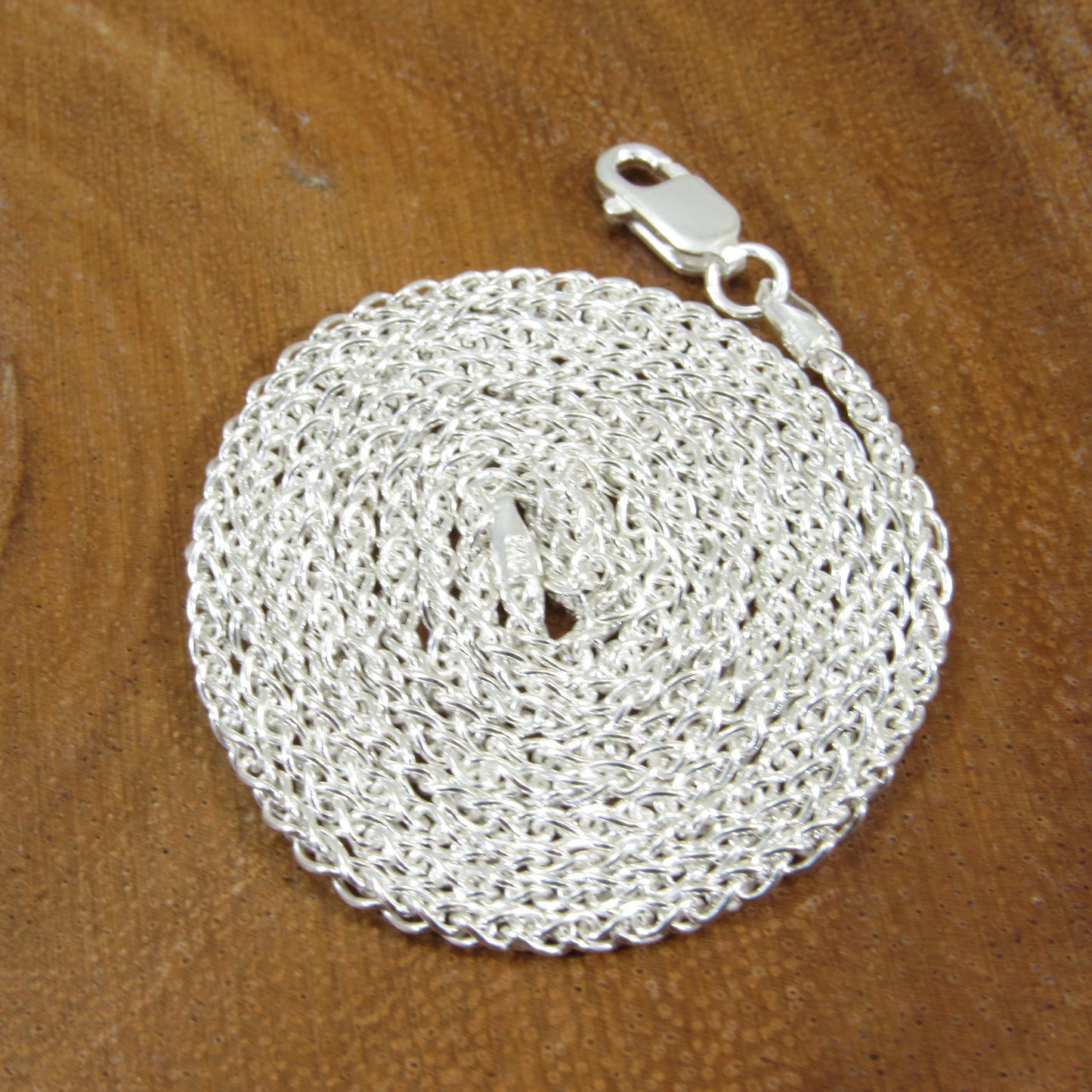 1.9MM Solid 925 Sterling Silver Wheat Chain for Women, Women's Italian Spiga Necklace, Layering Necklace Chain, Made in Italy, 045 Gauge