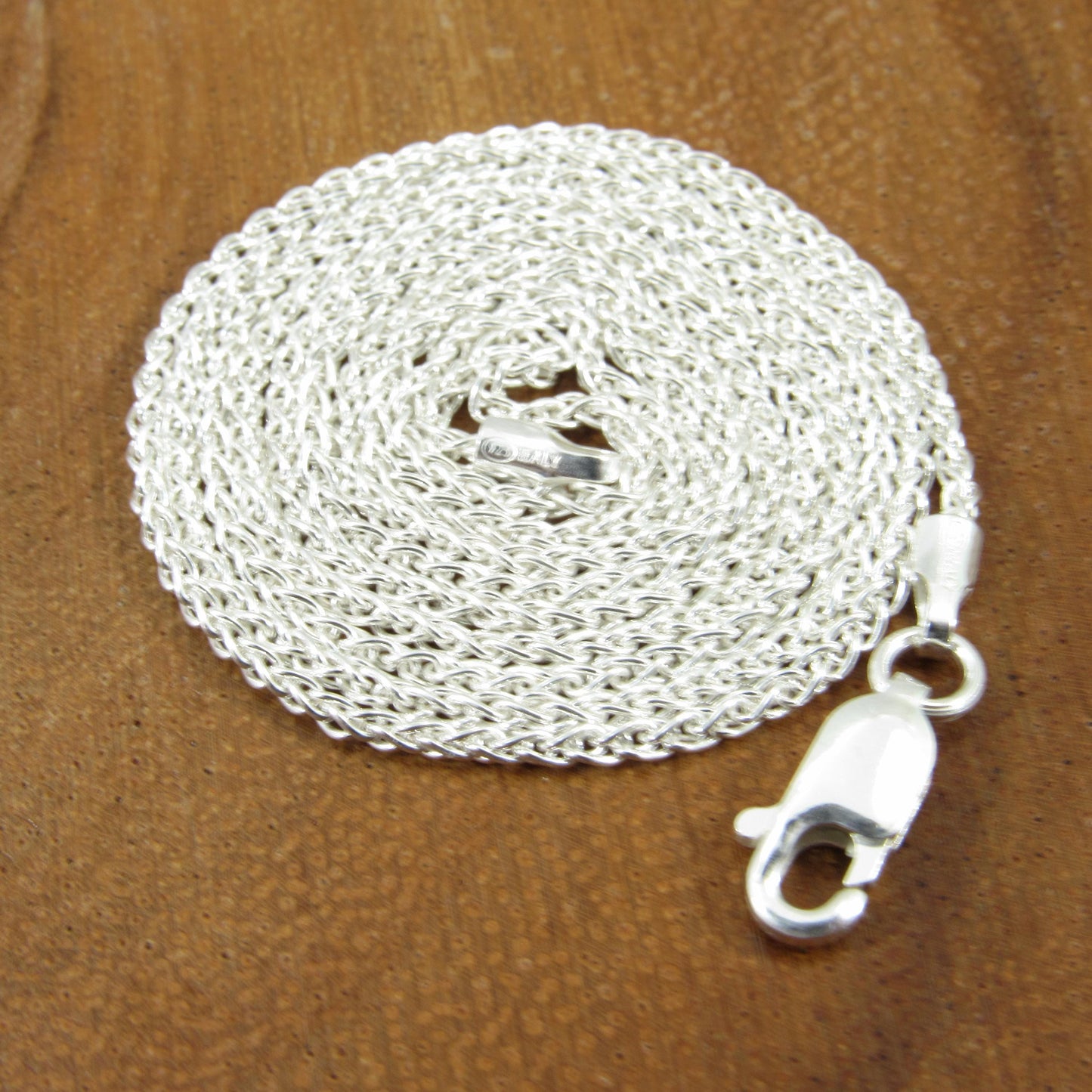 1.4MM Solid 925 Sterling Silver Wheat Chain for Women, Women's Italian Spiga Necklace, Layering Necklace Chain, Made in Italy, 030 Gauge