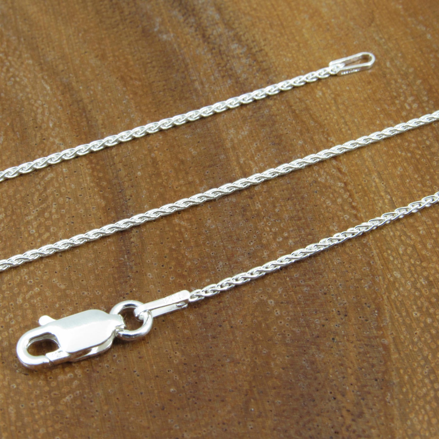 1.1MM Solid 925 Sterling Silver Wheat Chain for Women, Women's Italian Spiga Necklace, Layering Necklace Chain, Made in Italy, 020 Gauge