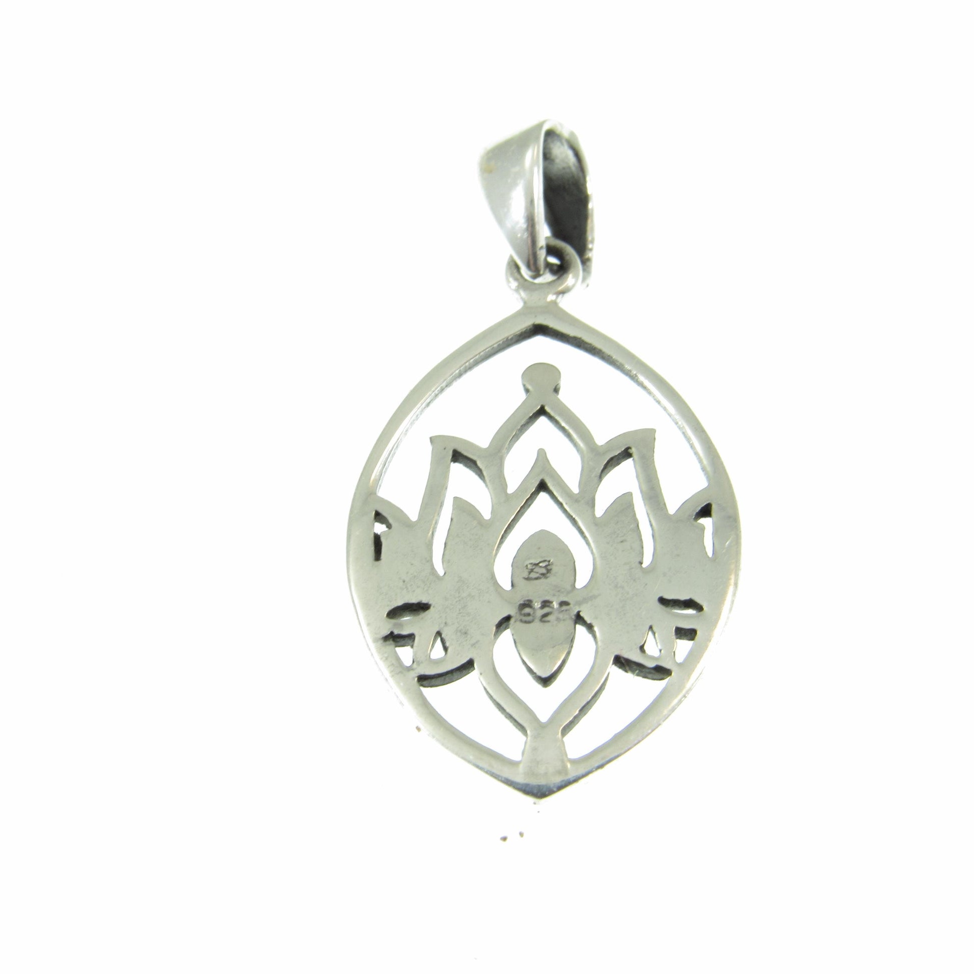 Solid 925 Sterling Silver Lotus Flower Pendant – Yoga Spiritual Jewelry, Boho Meditation Necklace Charm, Sacred Symbol Gift