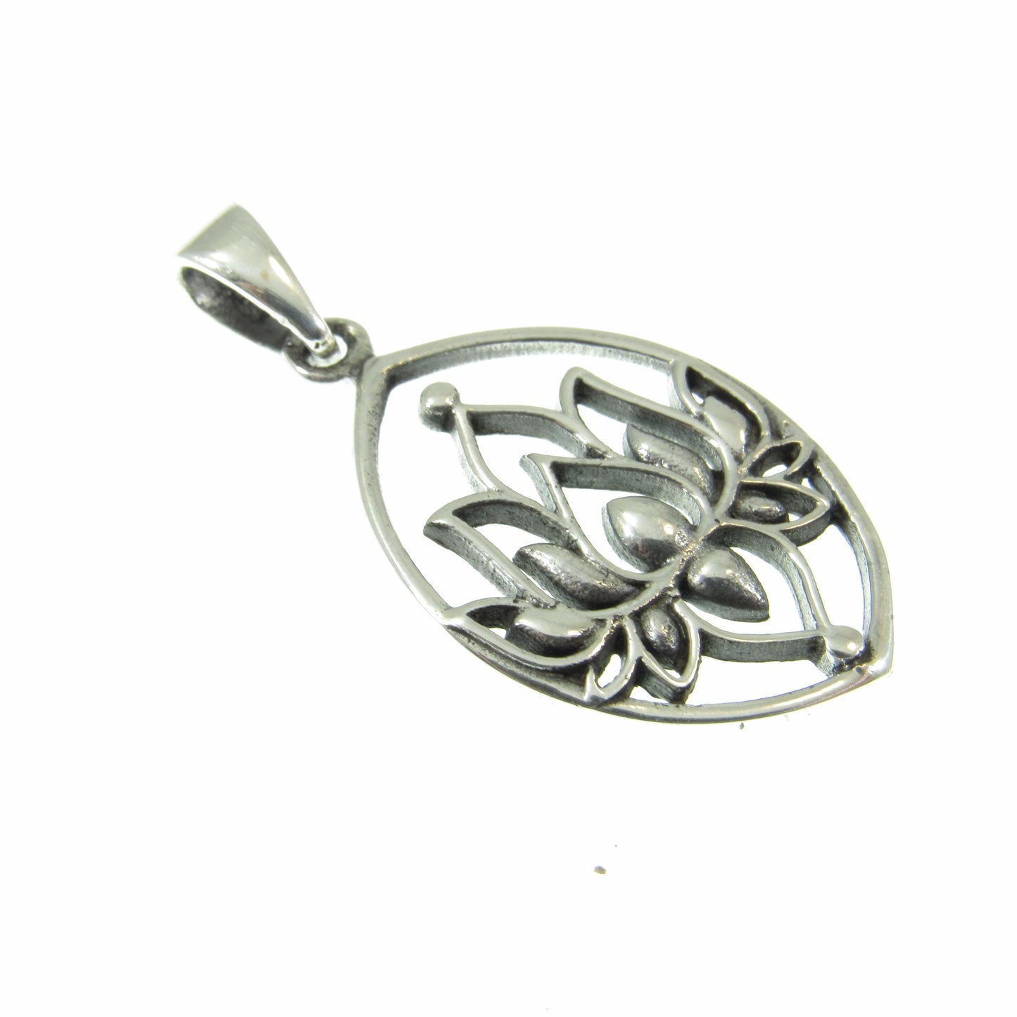 Solid 925 Sterling Silver Lotus Flower Pendant – Yoga Spiritual Jewelry, Boho Meditation Necklace Charm, Sacred Symbol Gift
