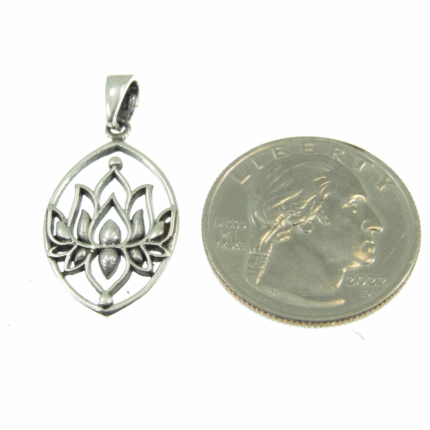 Solid 925 Sterling Silver Lotus Flower Pendant – Yoga Spiritual Jewelry, Boho Meditation Necklace Charm, Sacred Symbol Gift