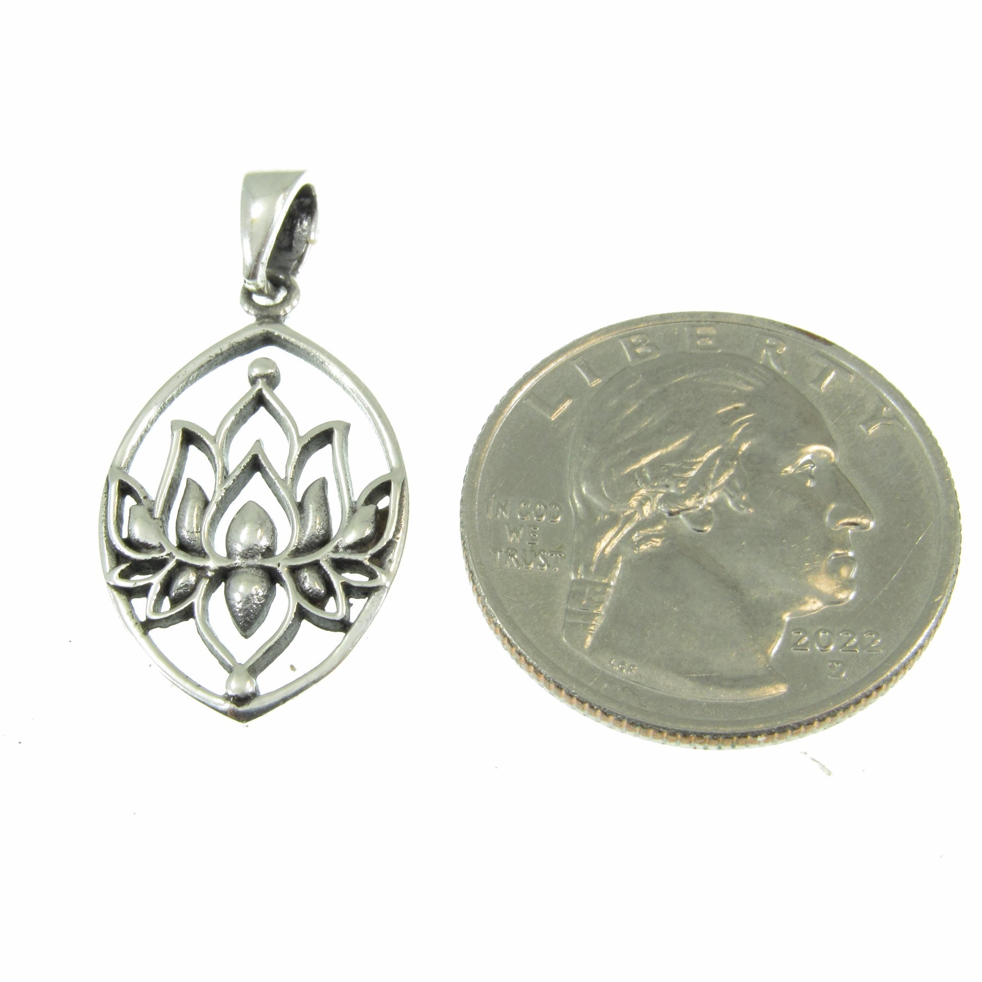 Solid 925 Sterling Silver Lotus Flower Pendant – Yoga Spiritual Jewelry, Boho Meditation Necklace Charm, Sacred Symbol Gift