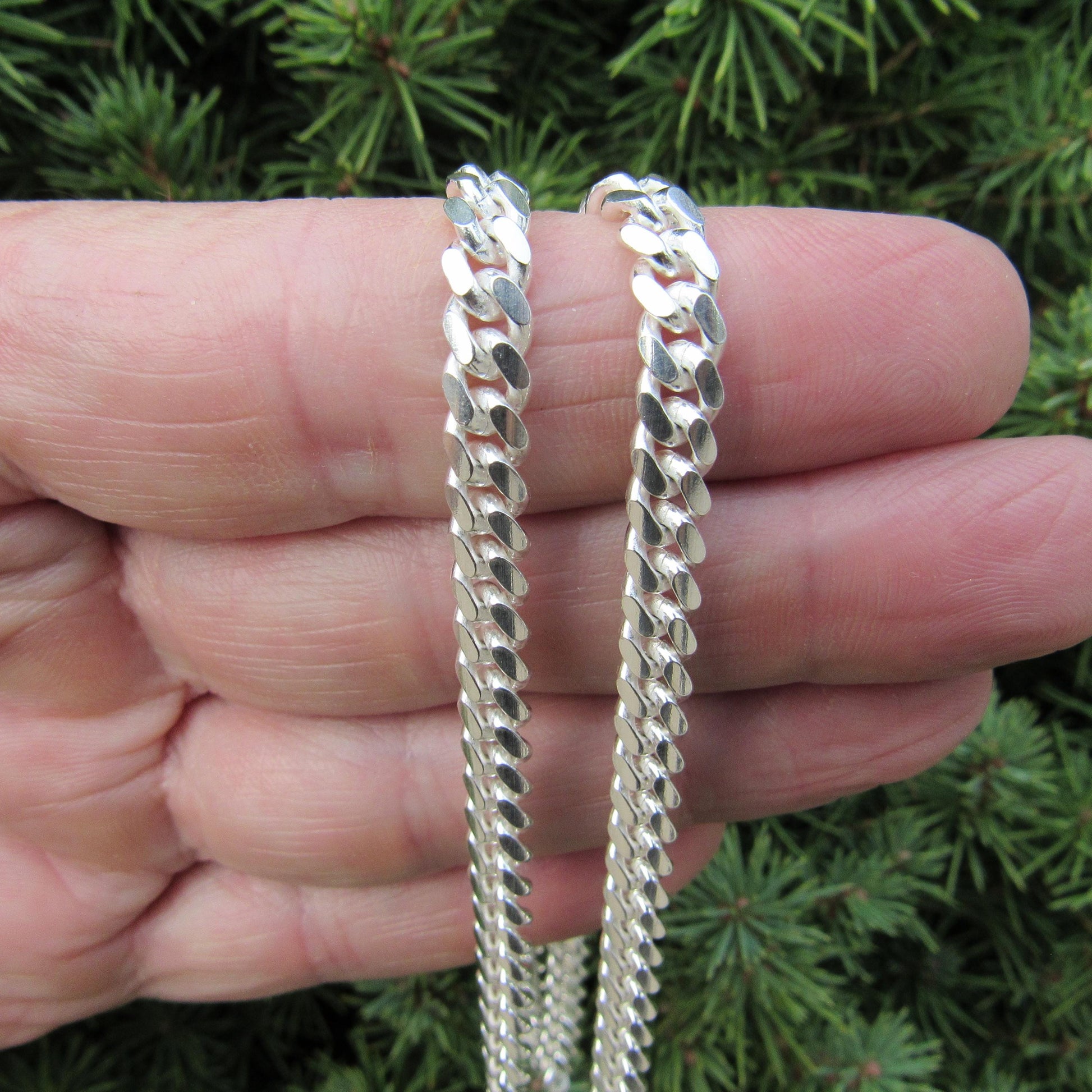 4.9MM Solid 925 Sterling Silver Men's Miami Cuban Link Chain, Mens Heavy Chain, Thick Italian Necklace or Bracelet for Men, Hip Hop Jewelry