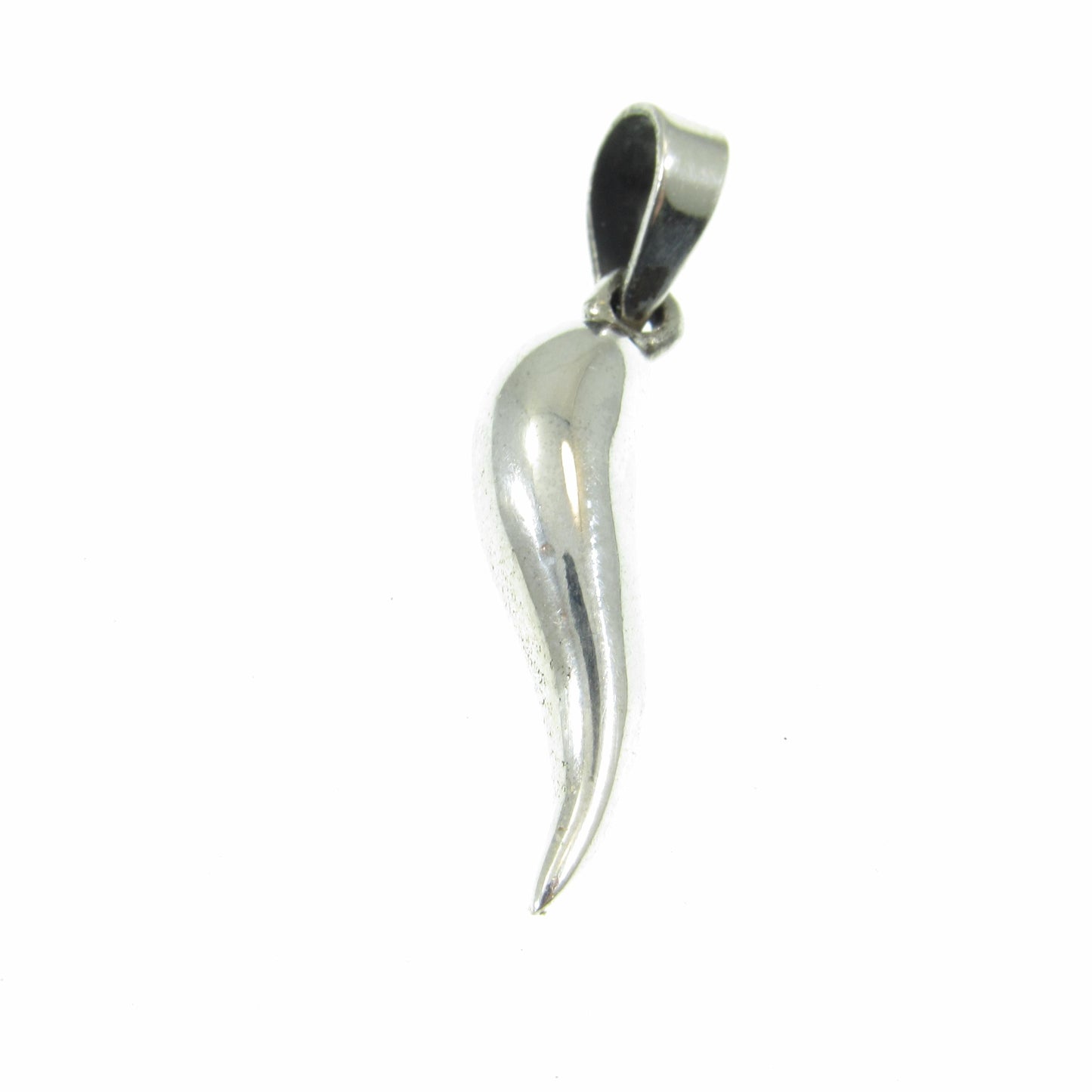 Solid 925 Sterling Silver Italian Horn Pendant, Handcrafted Cornicello Charm, Protection Jewelry, Little Hornlet Symbol, Corno Talisman