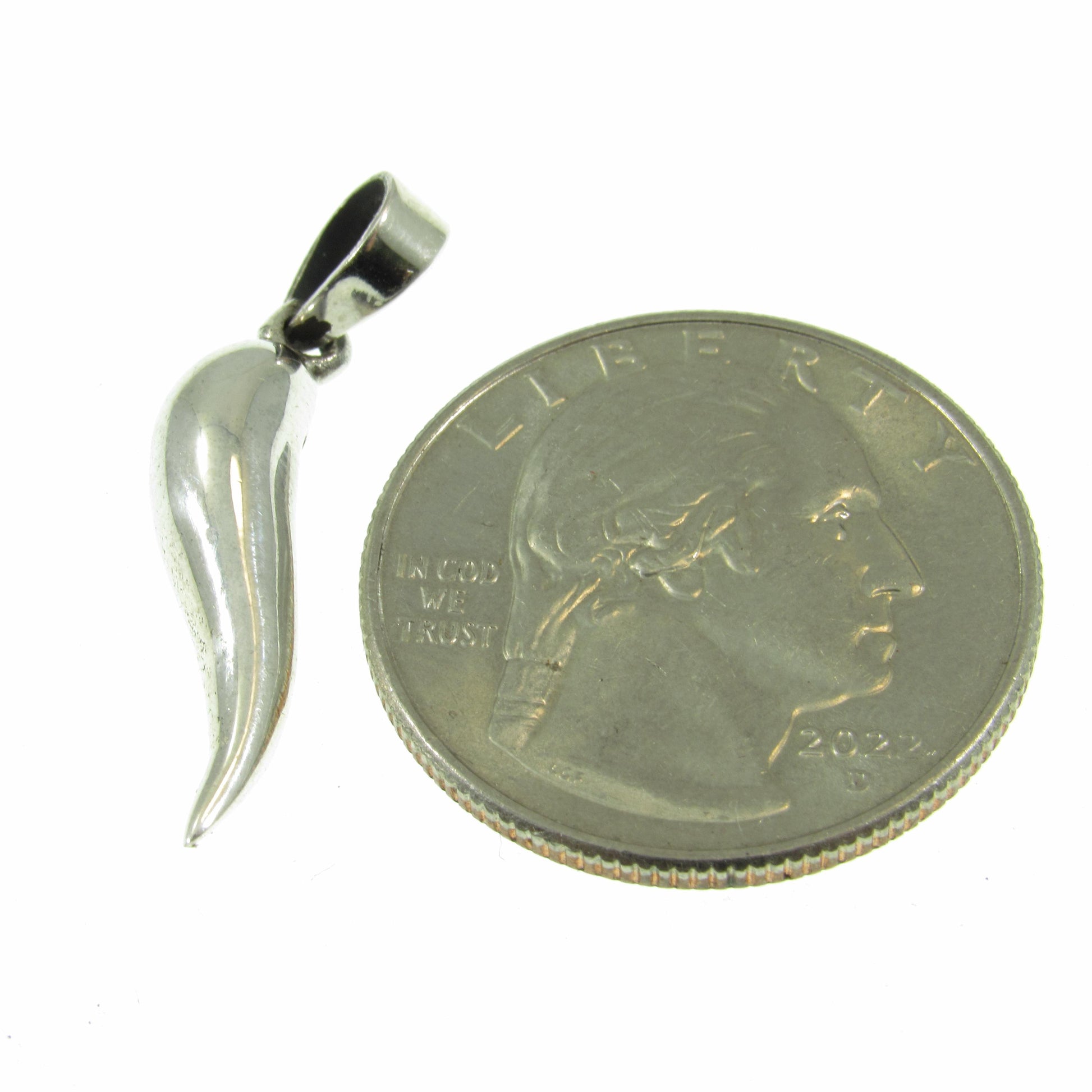 Solid 925 Sterling Silver Italian Horn Pendant, Handcrafted Cornicello Charm, Protection Jewelry, Little Hornlet Symbol, Corno Talisman