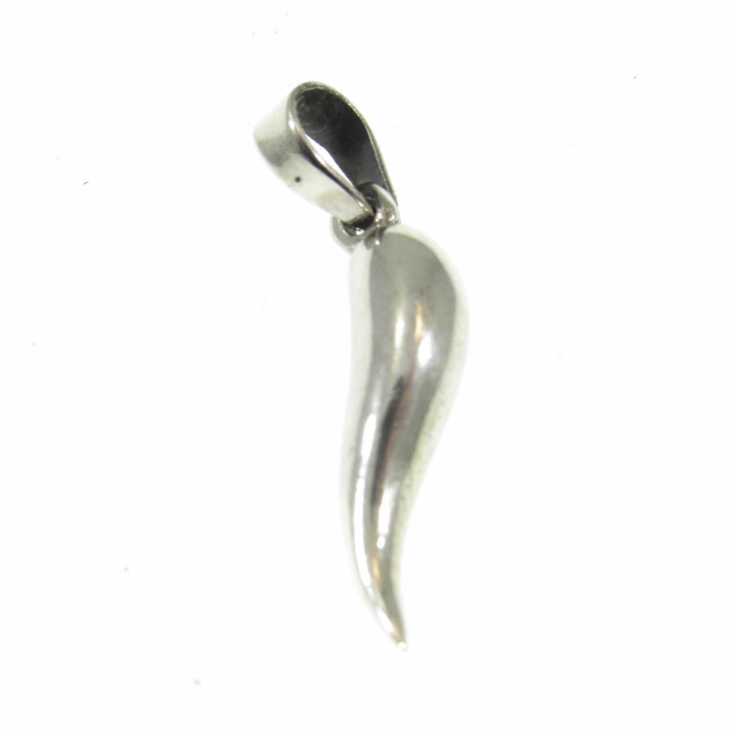 Solid 925 Sterling Silver Italian Horn Pendant, Handcrafted Cornicello Charm, Protection Jewelry, Little Hornlet Symbol, Corno Talisman