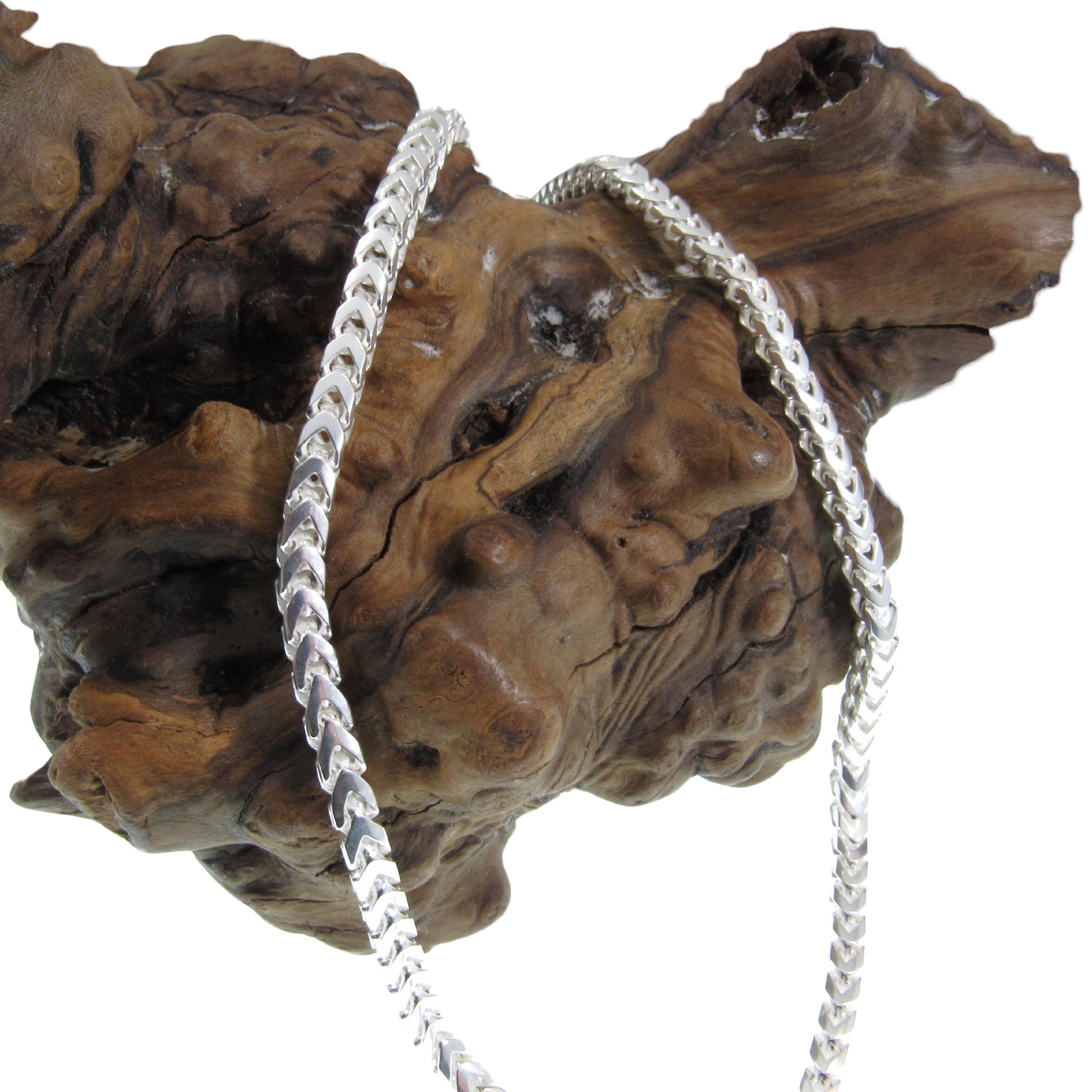 4.2MM Solid 925 Sterling Silver Franco Link Chain, Mens Diamond Cut Hip Hop Chain, Chunky Unisex Italian Necklace or Bracelet, 140 Gauge