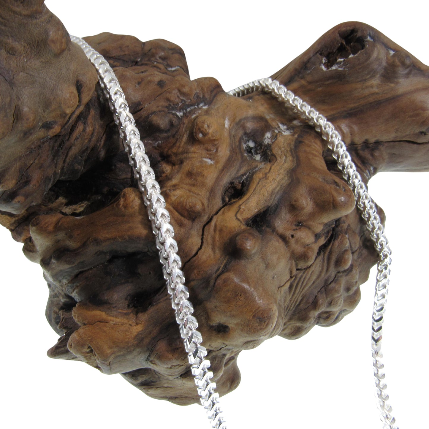 4MM Solid 925 Sterling Silver Franco Link Chain, Mens Diamond Cut Hip Hop Chain, Chunky Unisex Italian Necklace or Bracelet, 120 Gauge