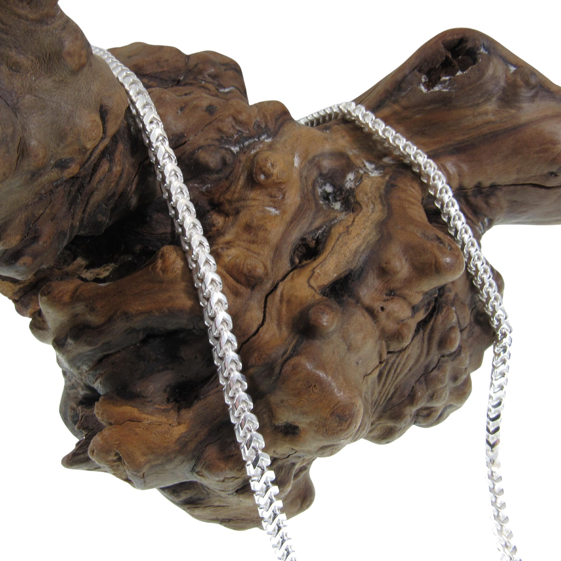 4MM Solid 925 Sterling Silver Franco Link Chain, Mens Diamond Cut Hip Hop Chain, Chunky Unisex Italian Necklace or Bracelet, 120 Gauge